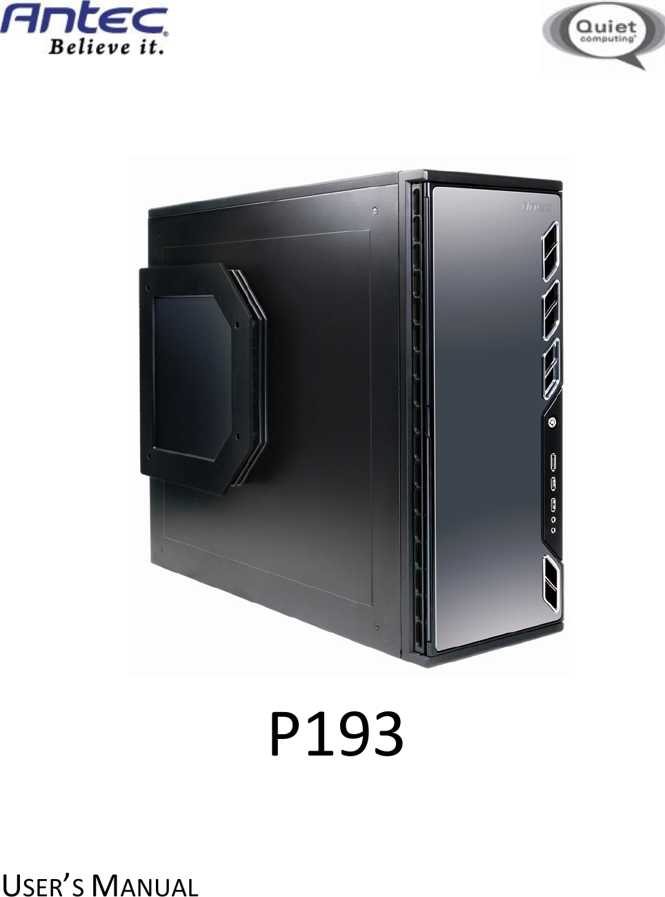 Antec P193 Users Manual Manual En