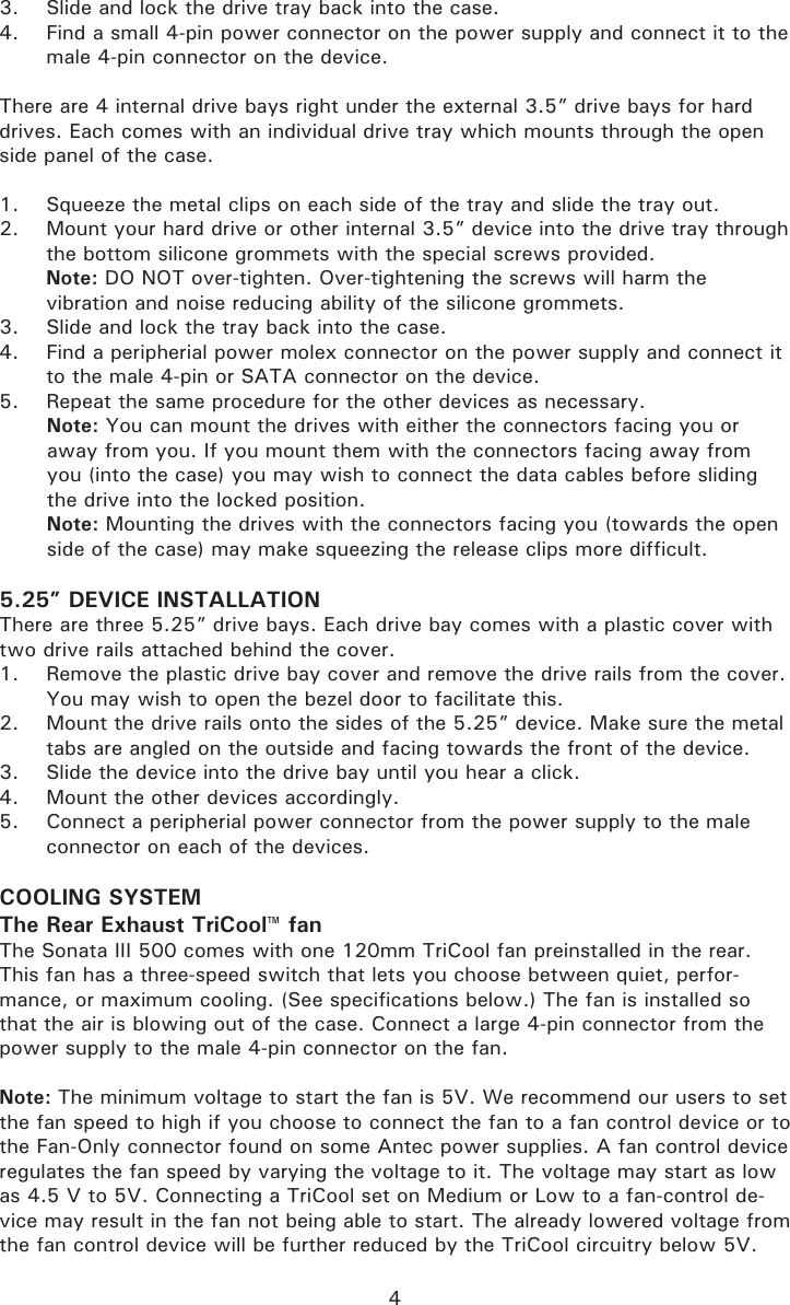 Page 5 of 7 - Antec Antec-Sonata-Iii-500-Users-Manual- Sonata III 500_102307  Antec-sonata-iii-500-users-manual