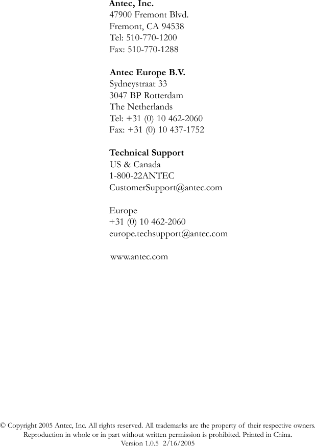 Page 4 of 4 - Antec Antec-Truepower-Tp2-550Eps12V-Users-Manual- TPII550EPS_Int_change Antec-truepower-tp2-550eps12v-users-manual