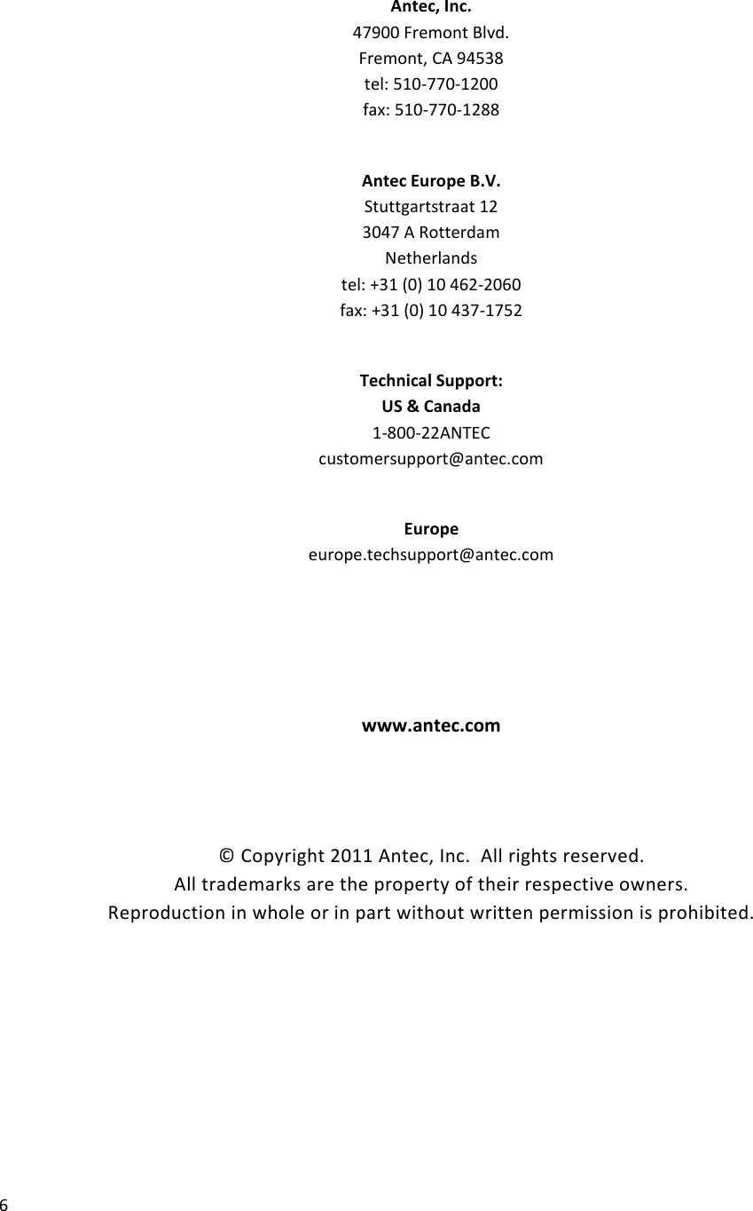 Page 6 of 6 - Antec Antec-Vp450-Users-Manual VP450 Manual_EN