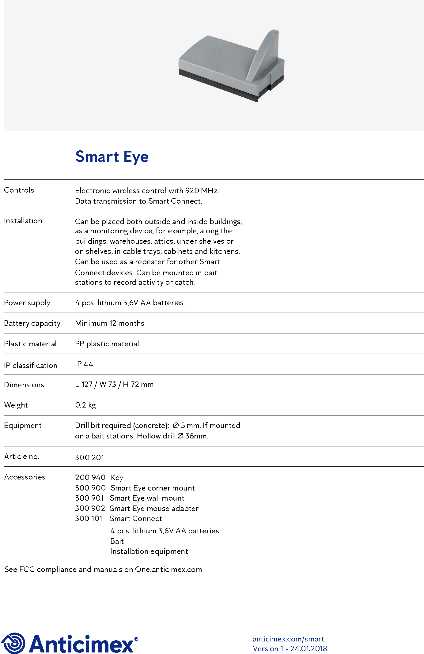 Page 2 of Anticimex Innovation Center A S 300201 Rodent surveillance and trap system User Manual user man fact sheet