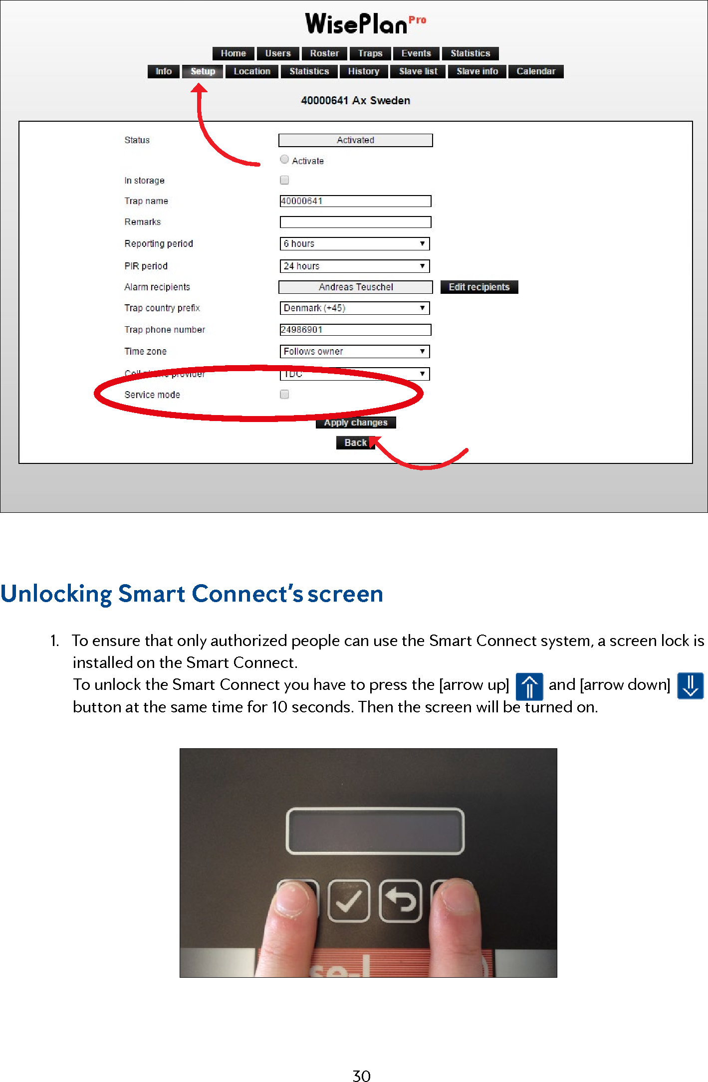 Page 30 of Anticimex Innovation Center A S 300201 Rodent surveillance and trap system User Manual user man op instructions