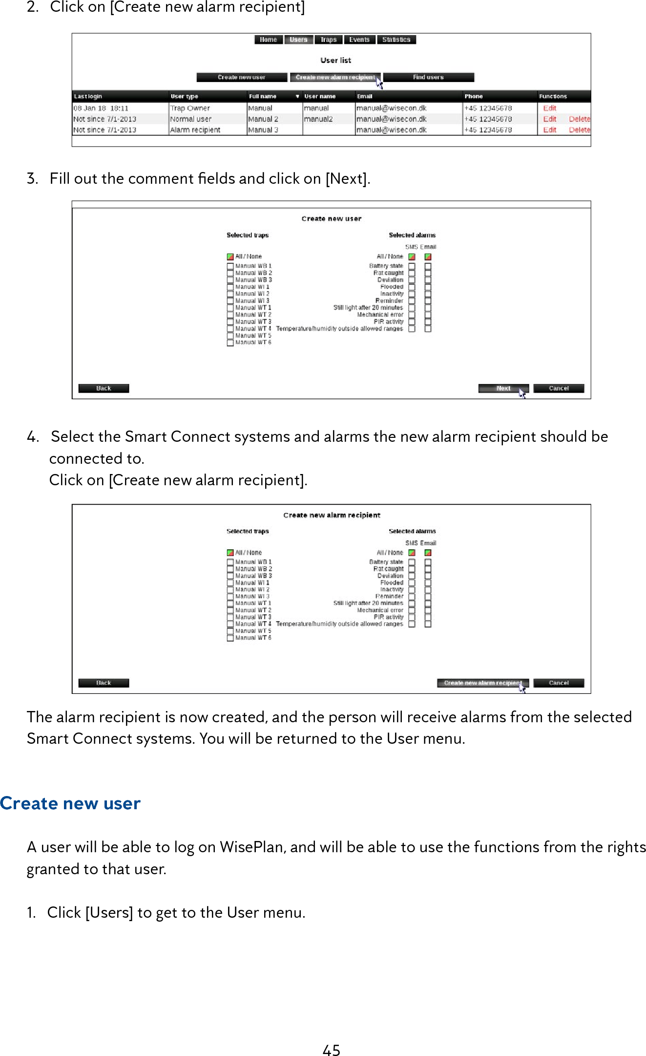 Page 45 of Anticimex Innovation Center A S 300201 Rodent surveillance and trap system User Manual user man op instructions