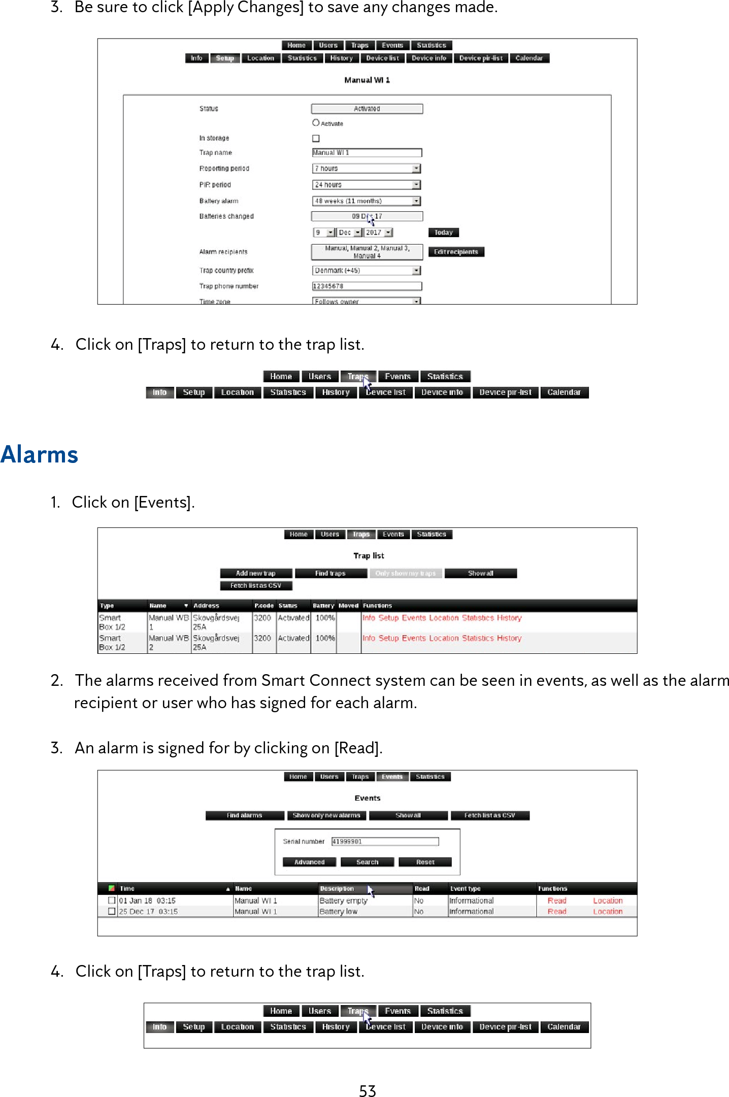 Page 53 of Anticimex Innovation Center A S 300201 Rodent surveillance and trap system User Manual user man op instructions