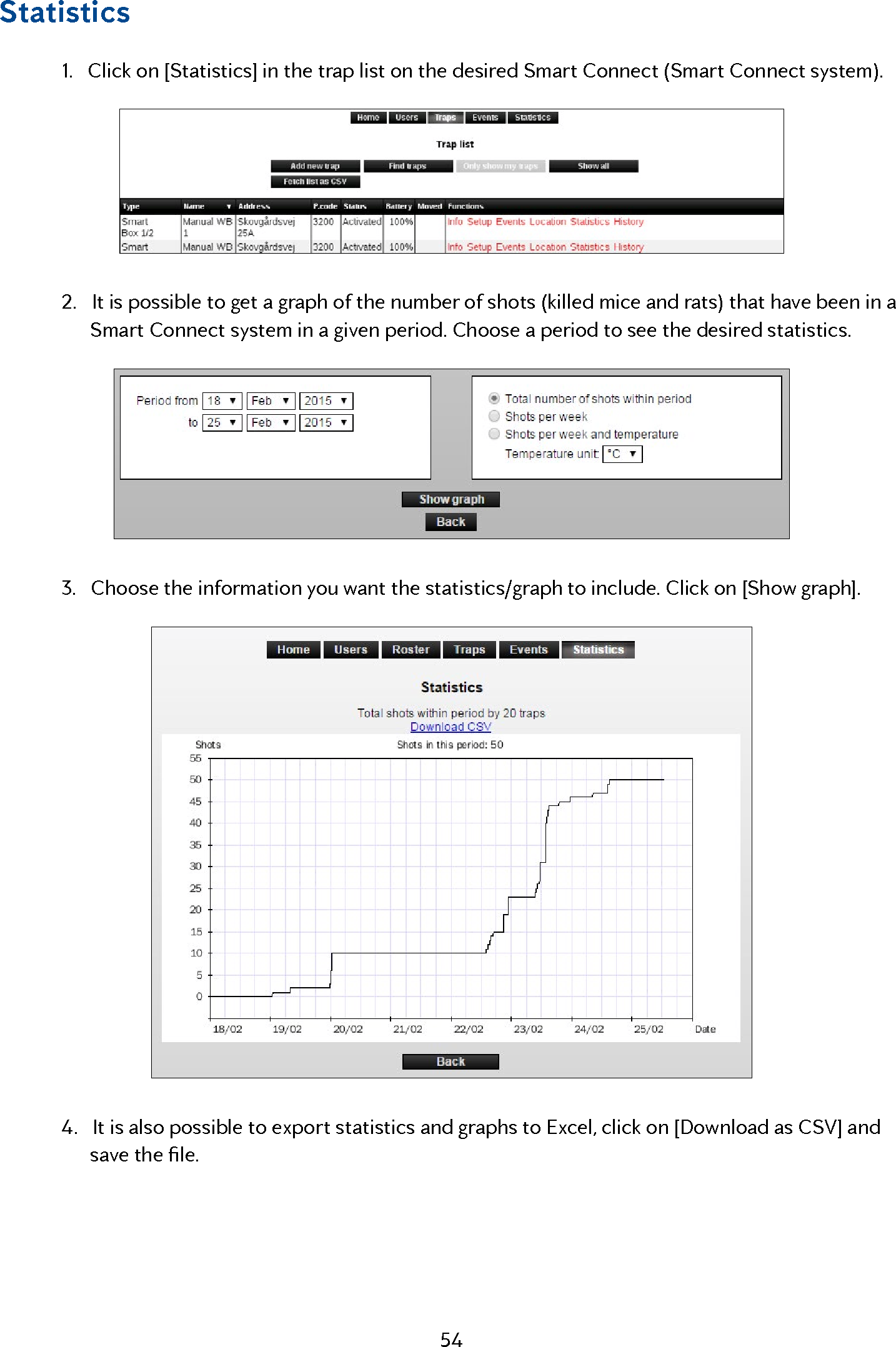 Page 54 of Anticimex Innovation Center A S 300201 Rodent surveillance and trap system User Manual user man op instructions