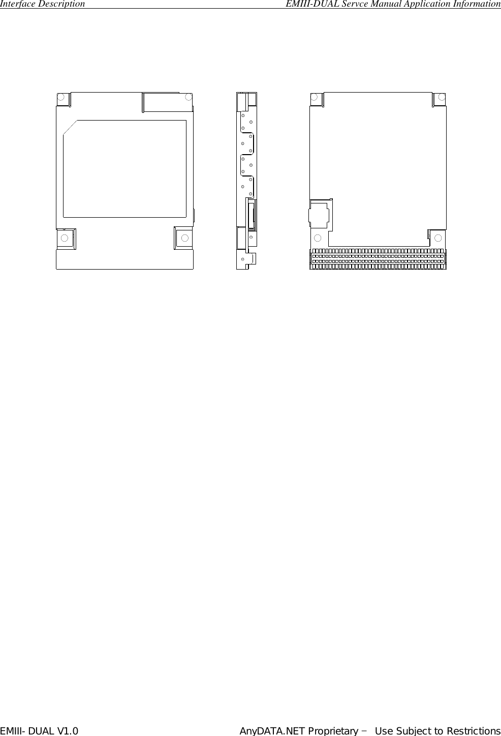  Interface Description                                        EMIII-DUAL Servce Manual Application Information EMIII-DUAL V1.0                                 AnyDATA.NET Proprietary – Use Subject to Restrictions                       