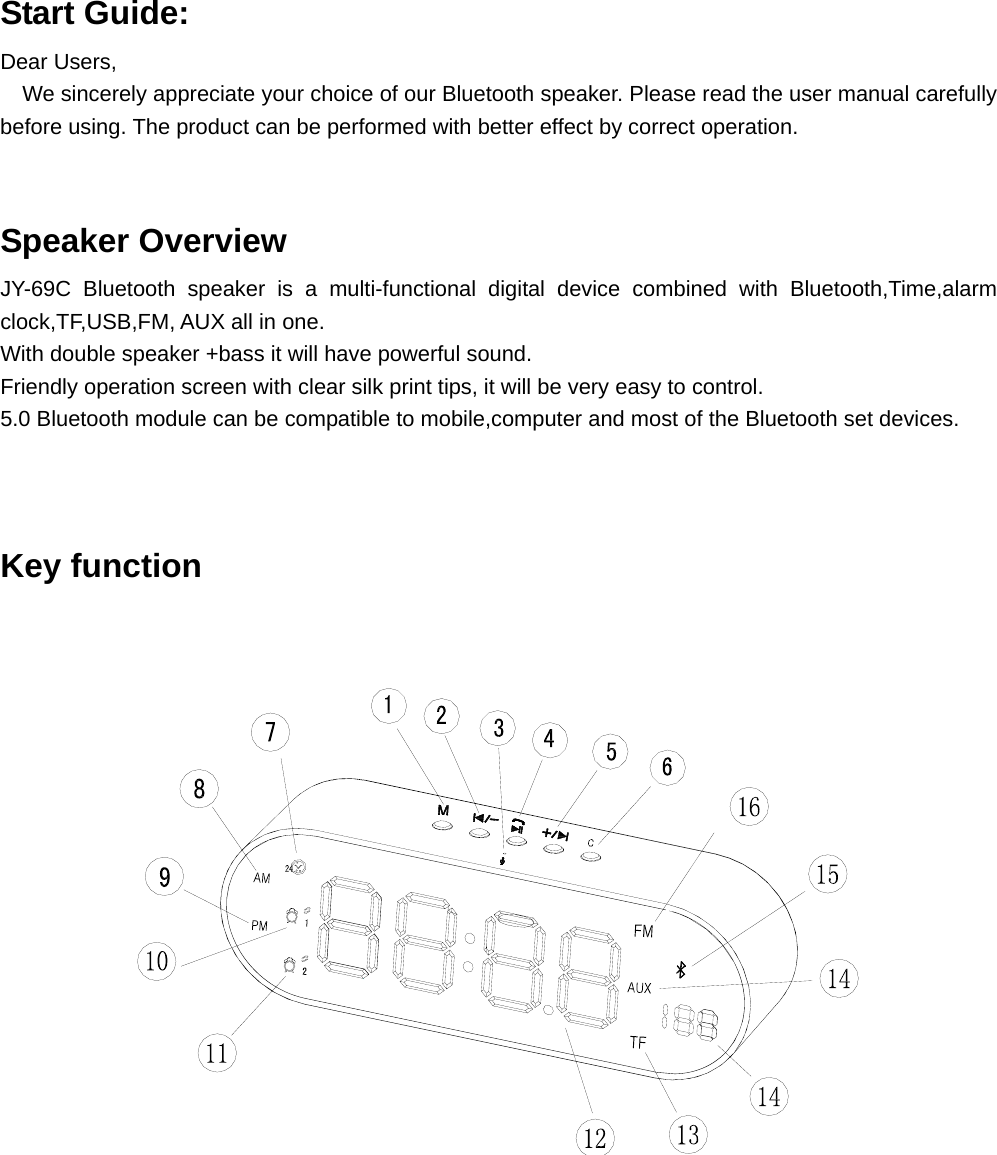 Page 2 of Aodasen Technology JY-69C Bluetooth Speaker User Manual 