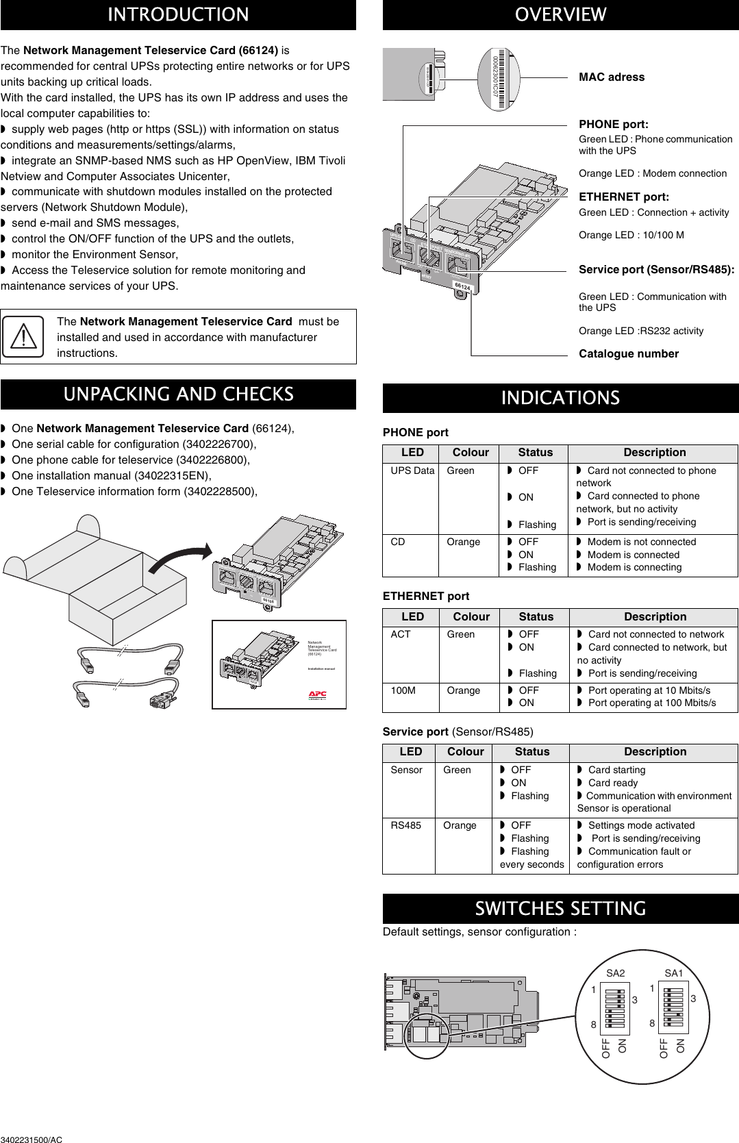 Page 2 of 4 - Apc Apc-66124-Users-Manual-  Apc-66124-users-manual