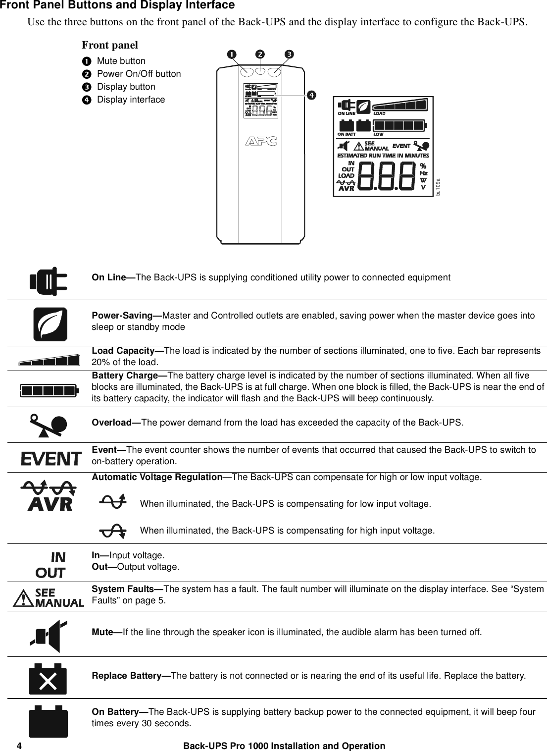 Page 4 of 8 - Apc Apc-Back-Ups-Br1000G-Users-Manual- BU UM 990-3804 MN01 EN  Apc-back-ups-br1000g-users-manual