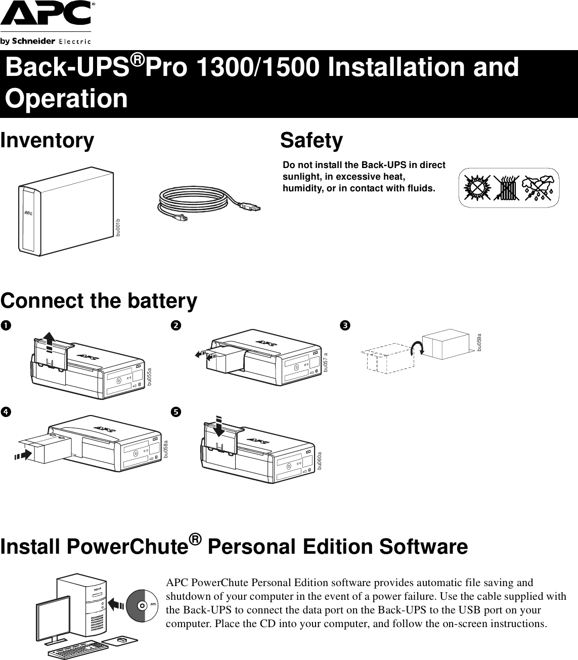 Page 1 of 8 - Apc Apc-Back-Ups-Pro-1300-Users-Manual- BU QS 990-3787 MN01 EN  Apc-back-ups-pro-1300-users-manual