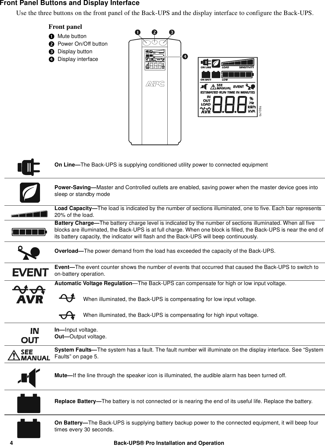Page 4 of 8 - Apc Apc-Back-Ups-Pro-1300-Users-Manual- BU QS 990-3787 MN01 EN  Apc-back-ups-pro-1300-users-manual