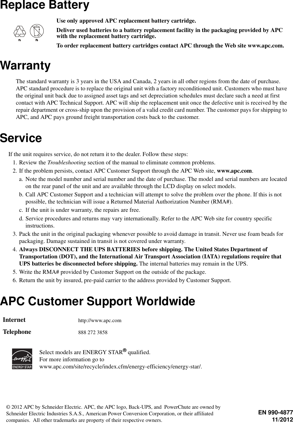 Page 8 of 8 - Apc Apc-Be350G-Users-Manual- BU UM 990-4877 MN01 EN Apc-be350g-users-manual