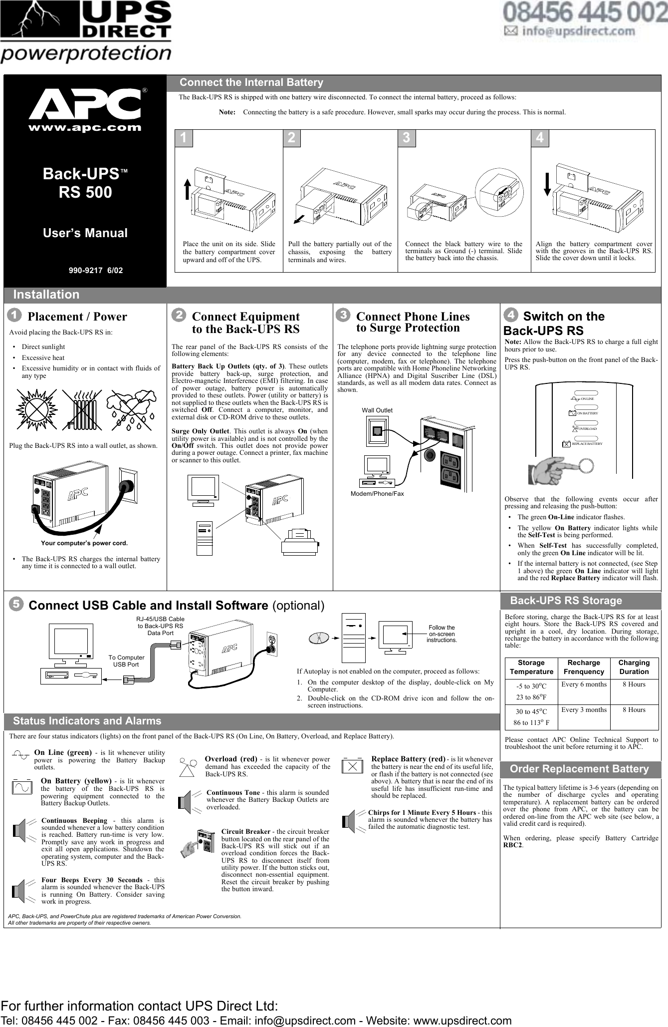 Page 1 of 2 - Apc Apc-Rs-500-Users-Manual-  Apc-rs-500-users-manual