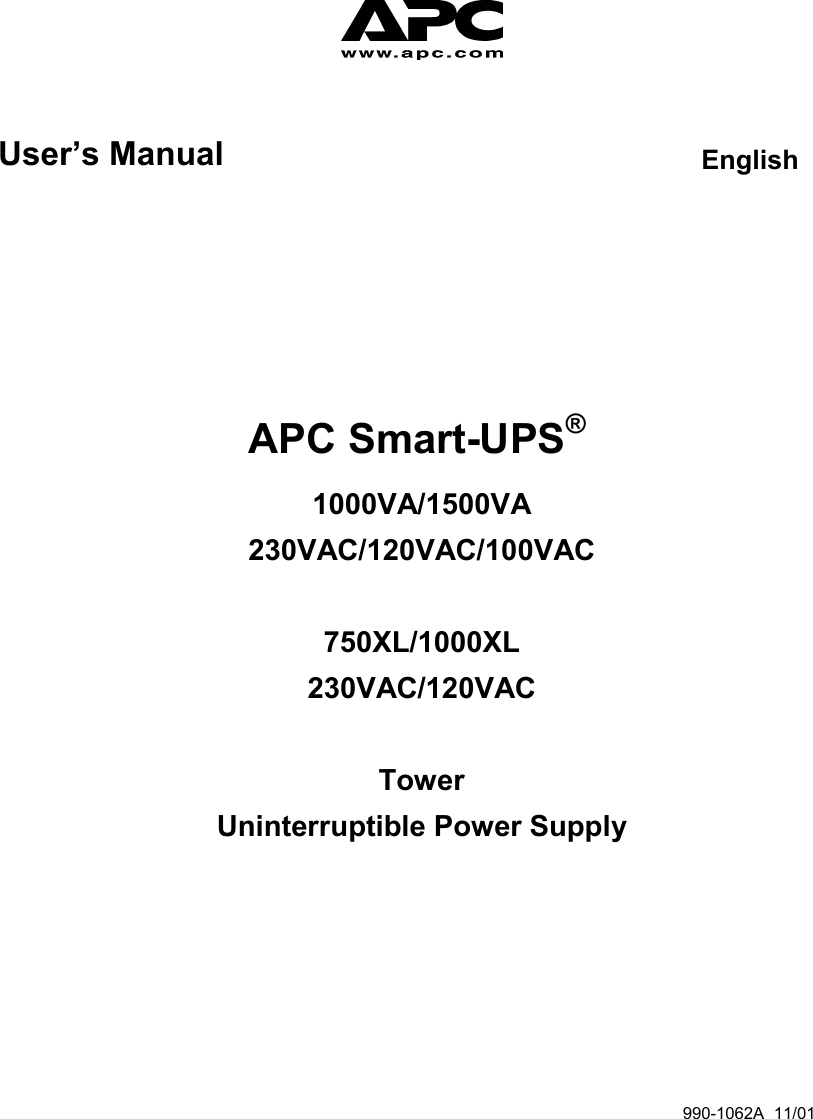 Apc Smart Ups Manual