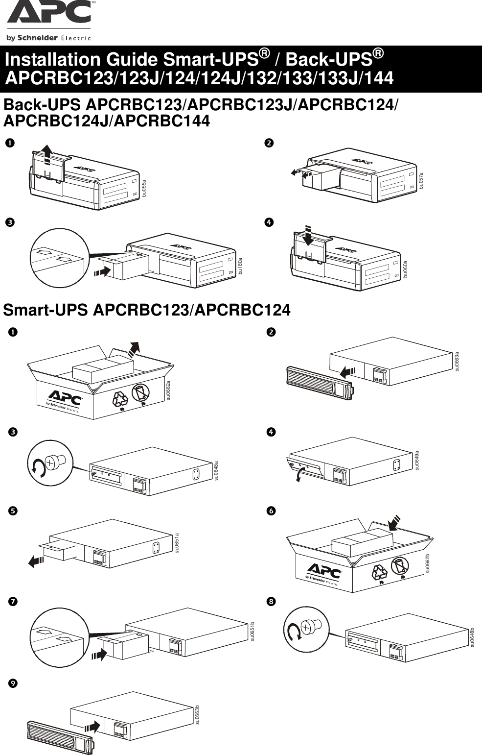Page 1 of 2 - Apc Apc-Smart-Ups-Apcrbc-Users-Manual- RB ISH 990-3893 MN01 EN  Apc-smart-ups-apcrbc-users-manual