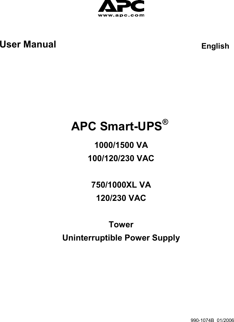 Apc Ups Users Manual 990 1074B EN