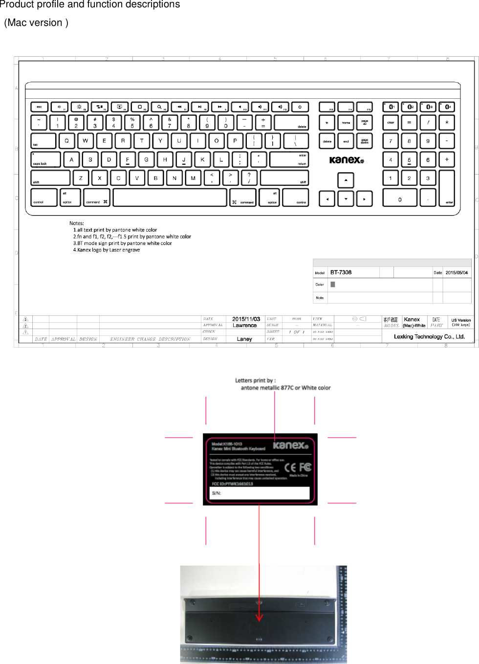 Product profile and function descriptions (Mac version ) 