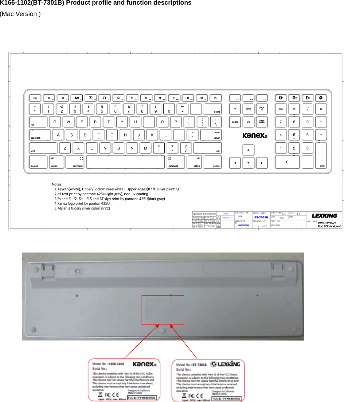 K166-1102(BT-7301B) Product profile and function descriptions (Mac Version )    