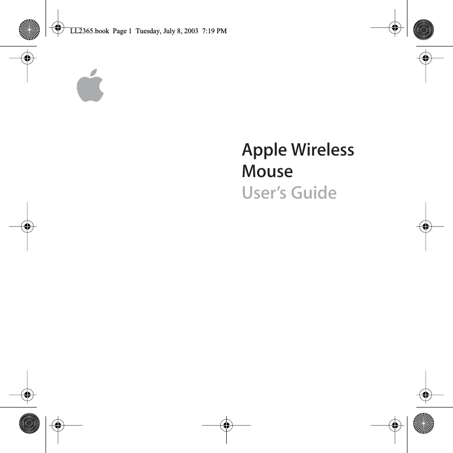  Apple Wireless MouseUser’s Guide LL2365.book  Page 1  Tuesday, July 8, 2003  7:19 PM