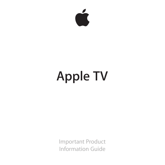 Apple TVImportant Product Information Guide