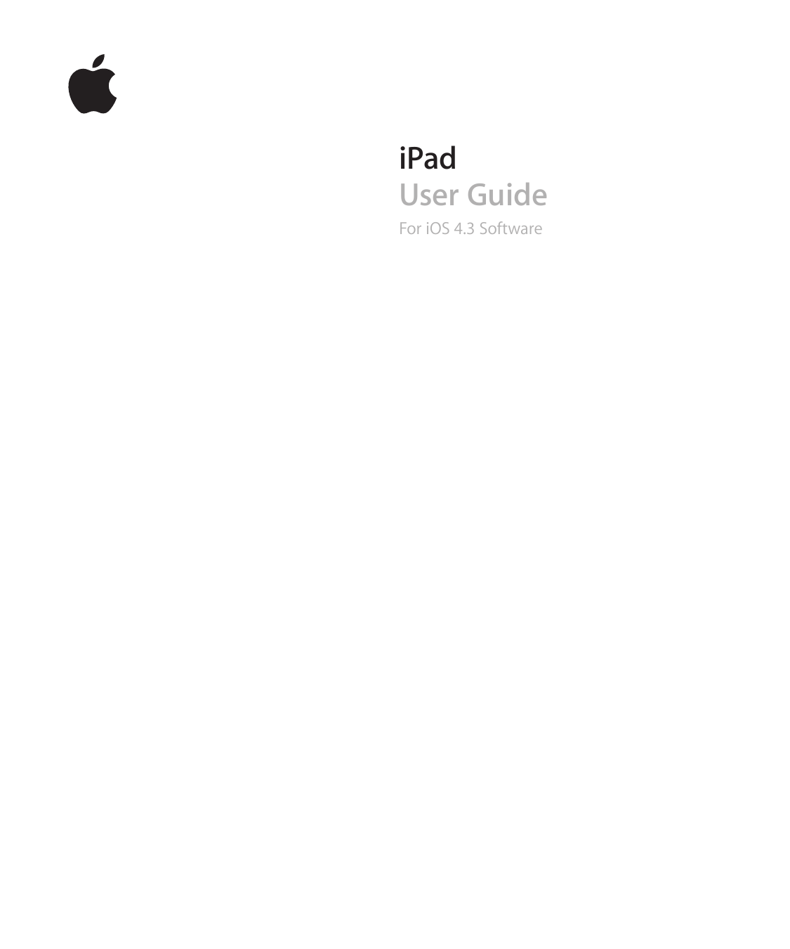 iPadUser GuideFor iOS 4.3 Software