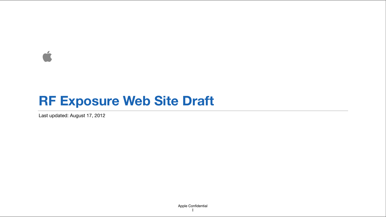 Apple ConﬁdentialRF Exposure Web Site DraftLast updated: August 17, 20121