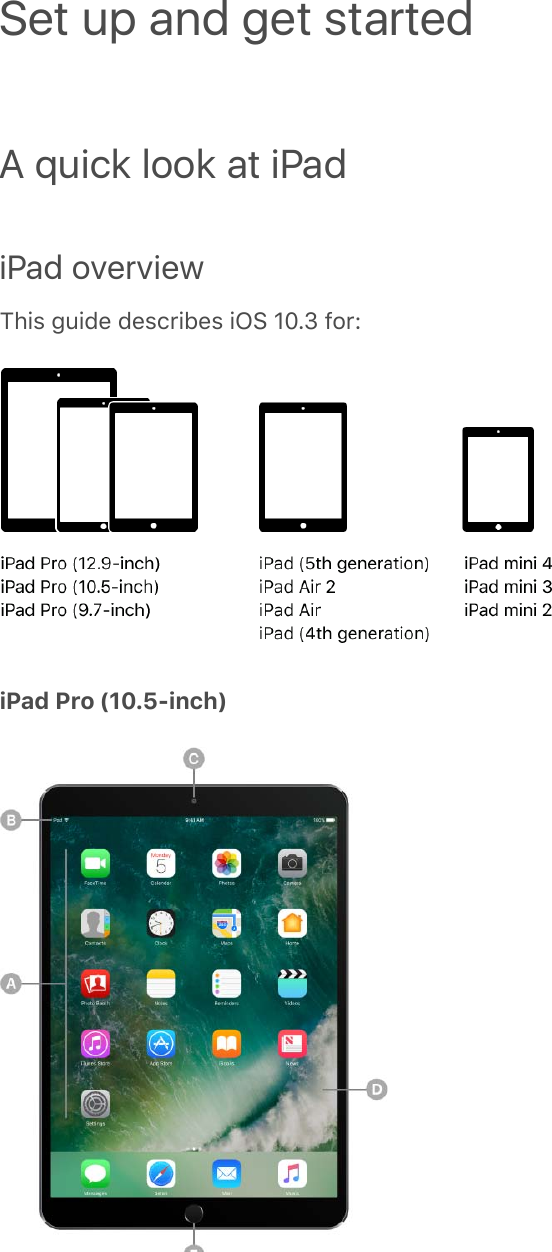 A quick look at iPadiPad overviewM*.&amp;%;&gt;.7(%7(&amp;)$.5(&amp;%.G!%HIEN%92$OiPad Pro (10.5-inch)Set up and get started