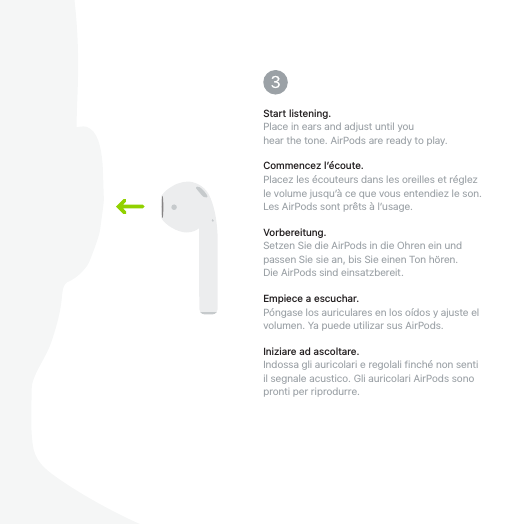 Page 5 of 10 - Apple AirPods Quick Start Guide User Manual Air Pods - De L’utilisateur Airpods-quickstart F