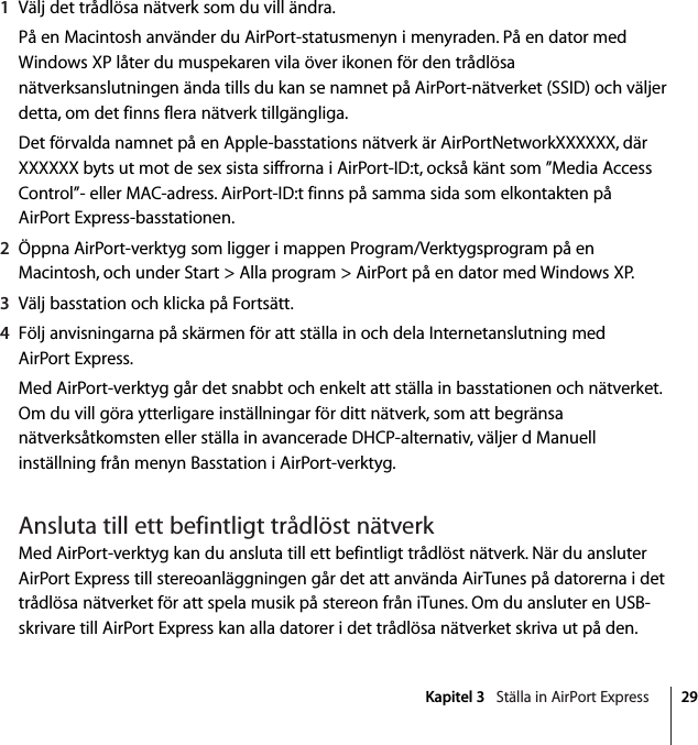 Apple AirPort Express Base Station Installationshandbok User