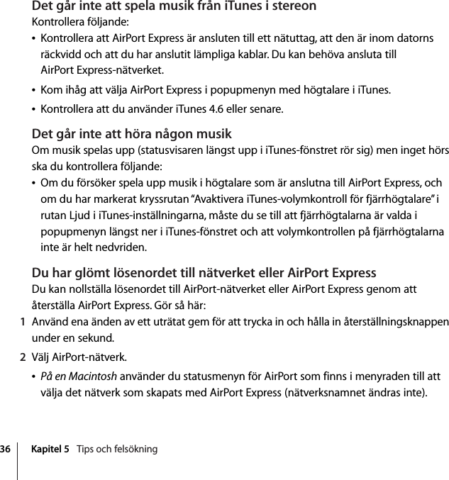 Apple AirPort Express Base Station Installationshandbok User