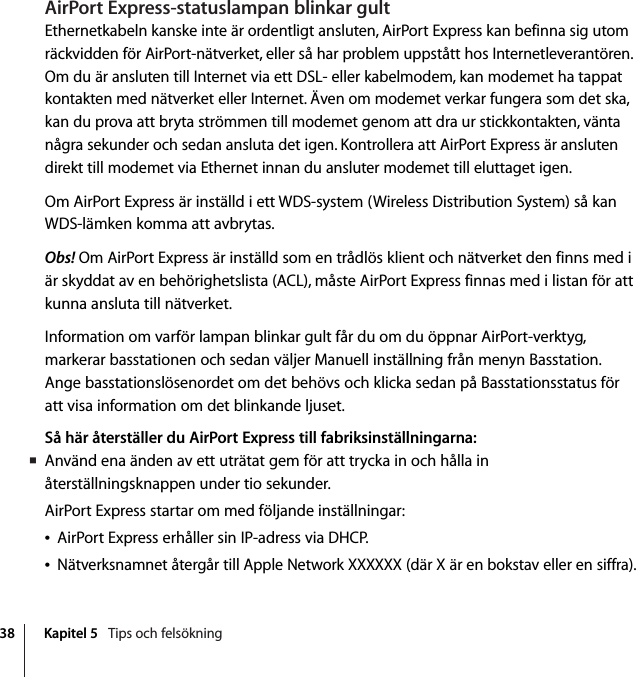 Apple AirPort Express Base Station Installationshandbok User