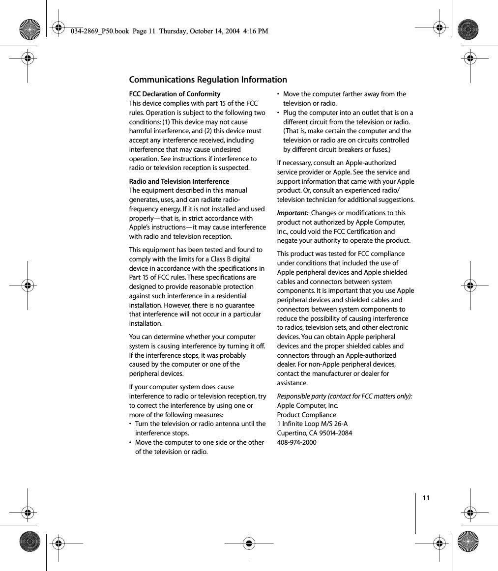 Page 11 of 12 - Apple AirPortExtremeCard AirPort Extreme Card User's Guide (Manual) User Manual Air Port User\'s Guide(Manual) Users