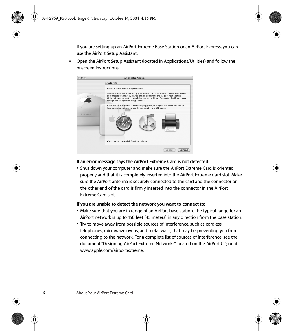 Page 6 of 12 - Apple AirPortExtremeCard AirPort Extreme Card User's Guide (Manual) User Manual Air Port User\'s Guide(Manual) Users
