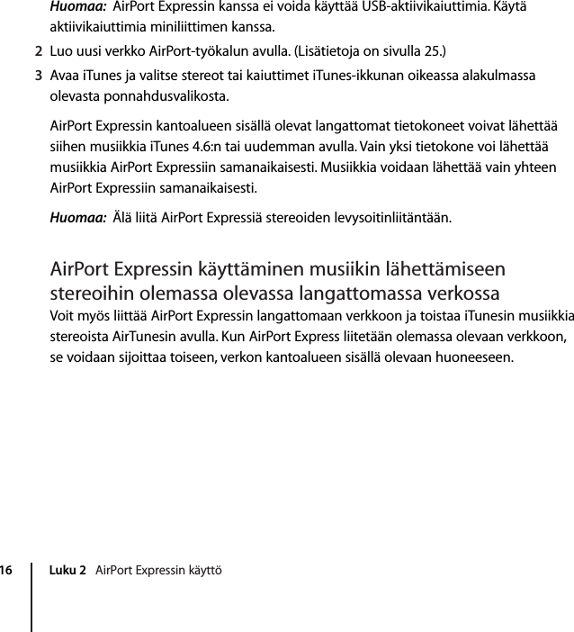 Apple Airport Express tukiasema Expressin Käyttöönotto opas User Manual Air  Port  Kayttoonotto