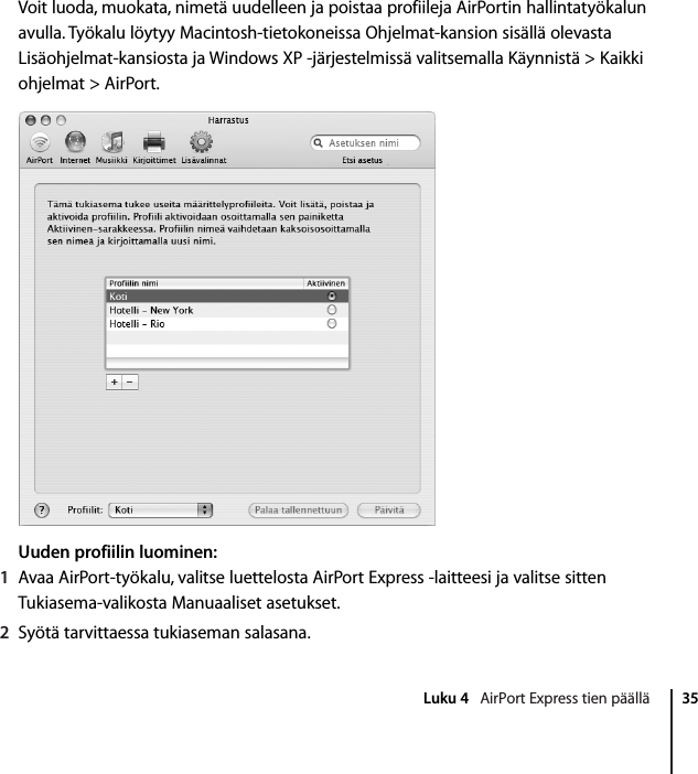 Apple Airport Express tukiasema Expressin Käyttöönotto opas User Manual Air  Port  Kayttoonotto