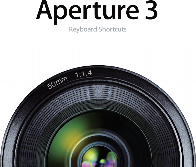 Page 1 of 10 - Apple Aperture3.x Aperture 3 Keyboard Shortcuts User Manual Aperture3-Keyboard