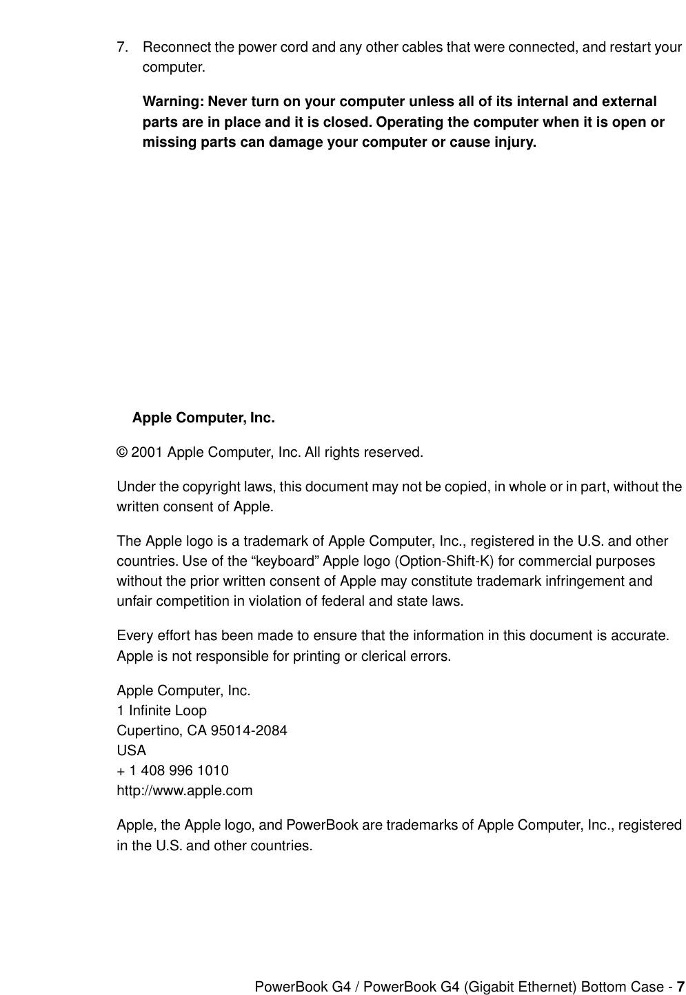 Page 7 of 7 - Apple Apple-Powerbook-G4-073-0600-Users-Manual-  Apple-powerbook-g4-073-0600-users-manual
