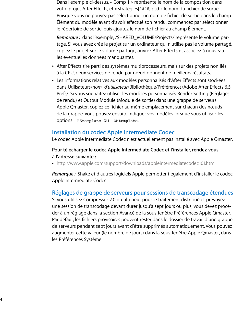 Page 4 of 11 - Apple AppleQmaster Informations De Dernière Minute User Manual Qmaster2.3.1-Informationsdedernièreminute Qmaster 2.0 Lbn F