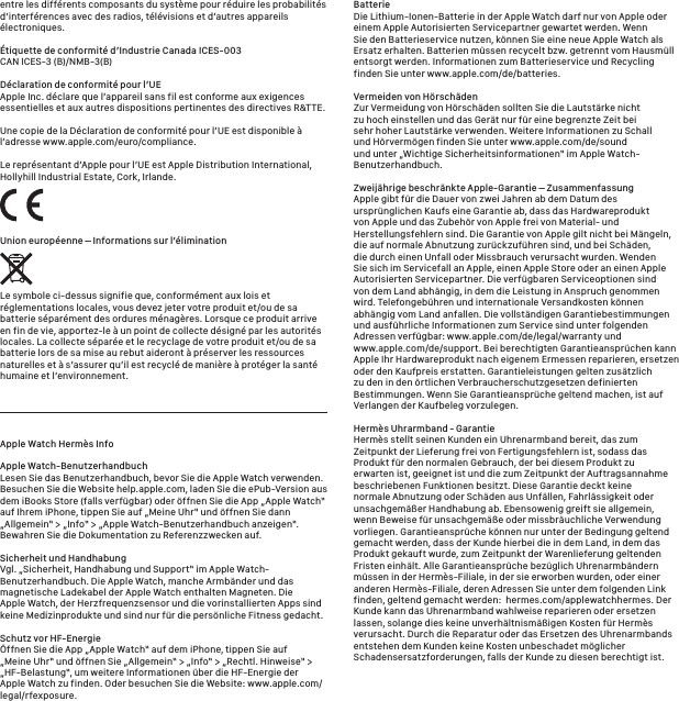 Page 2 of 4 - Apple AppleWatch(38mmHermès) Informations Sur L’Apple Watch Hermès User Manual Hermès(1regénération)-sécurité,garantieetinformationsréglementaires Apple-watch-hermes-info-fd