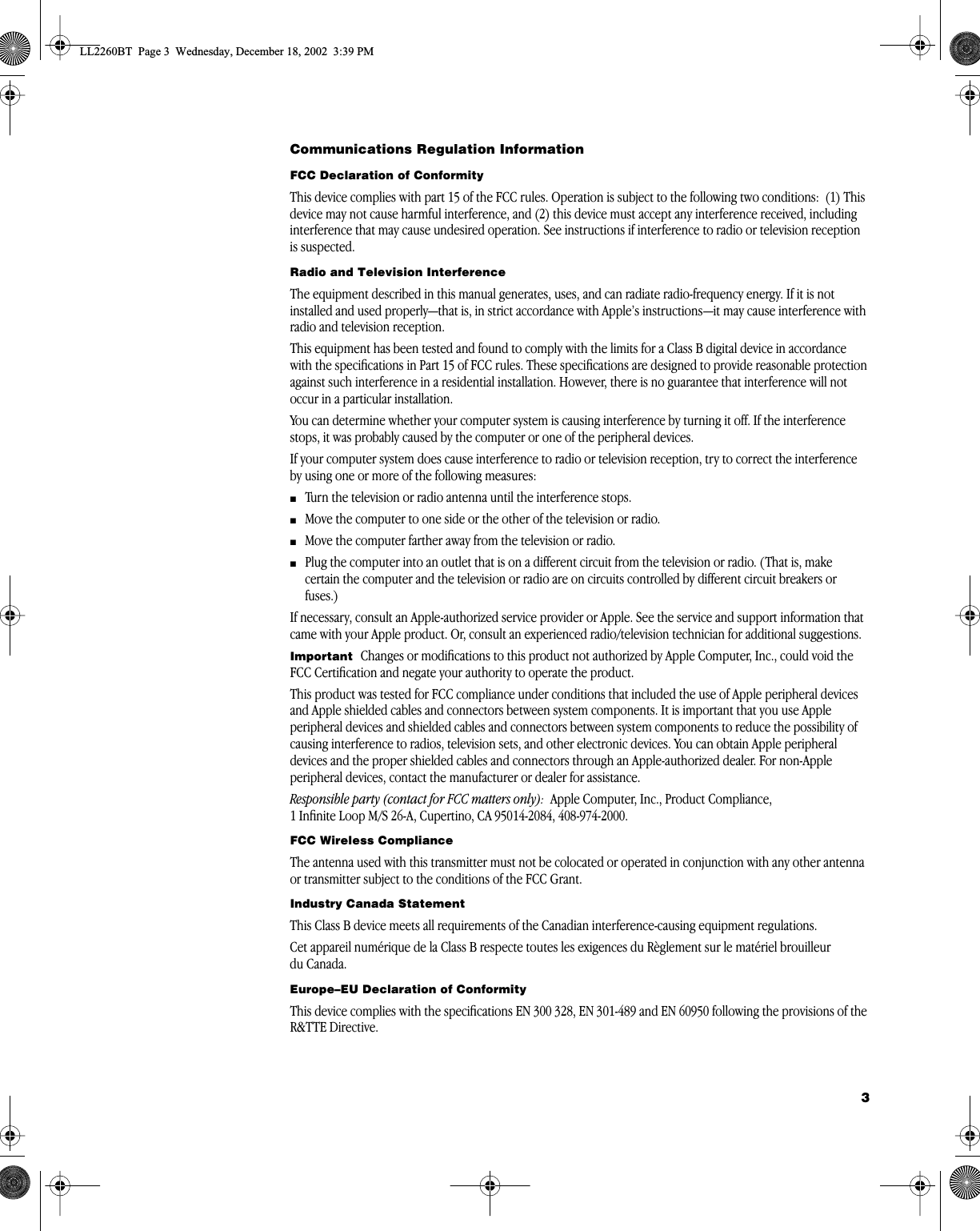 Page 3 of 4 - Apple Bluetooth Manual User