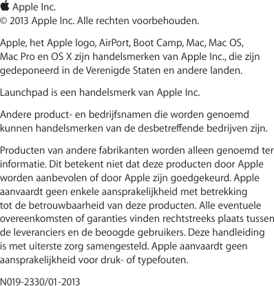 Page 11 of 11 - Apple BootCamp Boot Camp Installatie- En Configuratiegids User Manual Camp-Installatieenconfiguratiegids(OSXMountain Lion) Install-setup 10.8 N