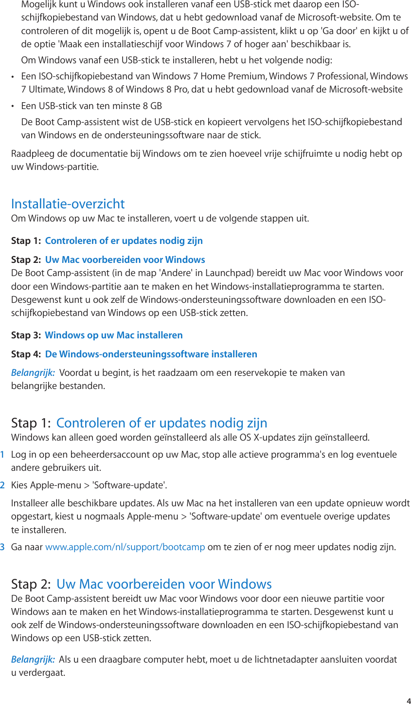 Page 4 of 11 - Apple BootCamp Boot Camp Installatie- En Configuratiegids User Manual Camp-Installatieenconfiguratiegids(OSXMountain Lion) Install-setup 10.8 N