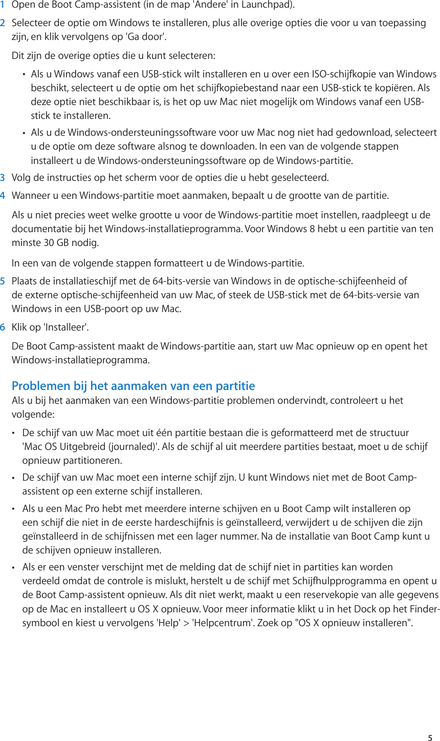 Page 5 of 11 - Apple BootCamp Boot Camp Installatie- En Configuratiegids User Manual Camp-Installatieenconfiguratiegids(OSXMountain Lion) Install-setup 10.8 N