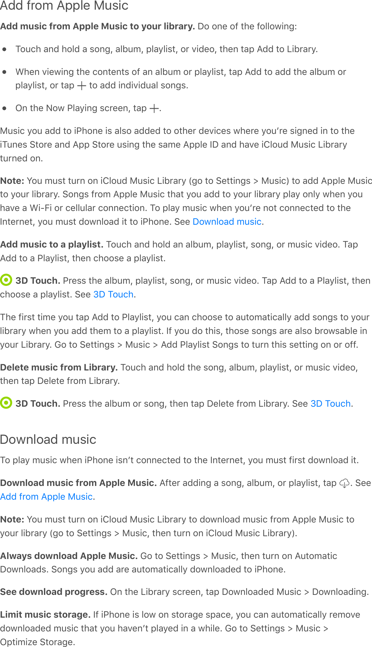 Add from Apple MusicAdd music from Apple Music to your library. &lt;$&apos;$%&amp;&apos;$7&apos;*#&amp;&apos;7$..$3!%4R?$6/#&apos;-%C&apos;#$.C&apos;-&apos;,$%4Q&apos;-.F69Q&apos;;.-&gt;.!,*Q&apos;$0&apos;A!C&amp;$Q&apos;*#&amp;%&apos;*-;&apos;BCC&apos;*$&apos;D!F0-0&gt;GL#&amp;%&apos;A!&amp;3!%4&apos;*#&amp;&apos;/$%*&amp;%*,&apos;$7&apos;-%&apos;-.F69&apos;$0&apos;;.-&gt;.!,*Q&apos;*-;&apos;BCC&apos;*$&apos;-CC&apos;*#&amp;&apos;-.F69&apos;$0;.-&gt;.!,*Q&apos;$0&apos;*-;&apos; &apos;*$&apos;-CC&apos;!%C!A!C6-.&apos;,$%4,GN%&apos;*#&amp;&apos;E$3&apos;&quot;.-&gt;!%4&apos;,/0&amp;&amp;%Q&apos;*-;&apos; GH6,!/&apos;&gt;$6&apos;-CC&apos;*$&apos;!&quot;#$%&amp;&apos;!,&apos;-.,$&apos;-CC&amp;C&apos;*$&apos;$*#&amp;0&apos;C&amp;A!/&amp;,&apos;3#&amp;0&amp;&apos;&gt;$6+0&amp;&apos;,!4%&amp;C&apos;!%&apos;*$&apos;*#&amp;!?6%&amp;,&apos;:*$0&amp;&apos;-%C&apos;B;;&apos;:*$0&amp;&apos;6,!%4&apos;*#&amp;&apos;,-9&amp;&apos;B;;.&amp;&apos;)&lt;&apos;-%C&apos;#-A&amp;&apos;!T.$6C&apos;H6,!/&apos;D!F0-0&gt;*60%&amp;C&apos;$%GNote: S$6&apos;96,*&apos;*60%&apos;$%&apos;!T.$6C&apos;H6,!/&apos;D!F0-0&gt;&apos;\4$&apos;*$&apos;:&amp;**!%4,&apos;e&apos;H6,!/]&apos;*$&apos;-CC&apos;B;;.&amp;&apos;H6,!/*$&apos;&gt;$60&apos;.!F0-0&gt;G&apos;:$%4,&apos;70$9&apos;B;;.&amp;&apos;H6,!/&apos;*#-*&apos;&gt;$6&apos;-CC&apos;*$&apos;&gt;$60&apos;.!F0-0&gt;&apos;;.-&gt;&apos;$%.&gt;&apos;3#&amp;%&apos;&gt;$6#-A&amp;&apos;-&apos;L!85!&apos;$0&apos;/&amp;..6.-0&apos;/$%%&amp;/*!$%G&apos;?$&apos;;.-&gt;&apos;96,!/&apos;3#&amp;%&apos;&gt;$6+0&amp;&apos;%$*&apos;/$%%&amp;/*&amp;C&apos;*$&apos;*#&amp;)%*&amp;0%&amp;*Q&apos;&gt;$6&apos;96,*&apos;C$3%.$-C&apos;!*&apos;*$&apos;!&quot;#$%&amp;G&apos;:&amp;&amp;&apos; GAdd music to a playlist. ?$6/#&apos;-%C&apos;#$.C&apos;-%&apos;-.F69Q&apos;;.-&gt;.!,*Q&apos;,$%4Q&apos;$0&apos;96,!/&apos;A!C&amp;$G&apos;?-;BCC&apos;*$&apos;-&apos;&quot;.-&gt;.!,*Q&apos;*#&amp;%&apos;/#$$,&amp;&apos;-&apos;;.-&gt;.!,*G3D Touch. &quot;0&amp;,,&apos;*#&amp;&apos;-.F69Q&apos;;.-&gt;.!,*Q&apos;,$%4Q&apos;$0&apos;96,!/&apos;A!C&amp;$G&apos;?-;&apos;BCC&apos;*$&apos;-&apos;&quot;.-&gt;.!,*Q&apos;*#&amp;%/#$$,&amp;&apos;-&apos;;.-&gt;.!,*G&apos;:&amp;&amp;&apos; G?#&amp;&apos;7!0,*&apos;*!9&amp;&apos;&gt;$6&apos;*-;&apos;BCC&apos;*$&apos;&quot;.-&gt;.!,*Q&apos;&gt;$6&apos;/-%&apos;/#$$,&amp;&apos;*$&apos;-6*$9-*!/-..&gt;&apos;-CC&apos;,$%4,&apos;*$&apos;&gt;$60.!F0-0&gt;&apos;3#&amp;%&apos;&gt;$6&apos;-CC&apos;*#&amp;9&apos;*$&apos;-&apos;;.-&gt;.!,*G&apos;)7&apos;&gt;$6&apos;C$&apos;*#!,Q&apos;*#$,&amp;&apos;,$%4,&apos;-0&amp;&apos;-.,$&apos;F0$3,-F.&amp;&apos;!%&gt;$60&apos;D!F0-0&gt;G&apos;M$&apos;*$&apos;:&amp;**!%4,&apos;e&apos;H6,!/&apos;e&apos;BCC&apos;&quot;.-&gt;.!,*&apos;:$%4,&apos;*$&apos;*60%&apos;*#!,&apos;,&amp;**!%4&apos;$%&apos;$0&apos;$77GDelete music from Library. ?$6/#&apos;-%C&apos;#$.C&apos;*#&amp;&apos;,$%4Q&apos;-.F69Q&apos;;.-&gt;.!,*Q&apos;$0&apos;96,!/&apos;A!C&amp;$Q*#&amp;%&apos;*-;&apos;&lt;&amp;.&amp;*&amp;&apos;70$9&apos;D!F0-0&gt;G3D Touch. &quot;0&amp;,,&apos;*#&amp;&apos;-.F69&apos;$0&apos;,$%4Q&apos;*#&amp;%&apos;*-;&apos;&lt;&amp;.&amp;*&amp;&apos;70$9&apos;D!F0-0&gt;G&apos;:&amp;&amp;&apos; GDownload music?$&apos;;.-&gt;&apos;96,!/&apos;3#&amp;%&apos;!&quot;#$%&amp;&apos;!,%+*&apos;/$%%&amp;/*&amp;C&apos;*$&apos;*#&amp;&apos;)%*&amp;0%&amp;*Q&apos;&gt;$6&apos;96,*&apos;7!0,*&apos;C$3%.$-C&apos;!*GDownload music from Apple Music. B7*&amp;0&apos;-CC!%4&apos;-&apos;,$%4Q&apos;-.F69Q&apos;$0&apos;;.-&gt;.!,*Q&apos;*-;&apos; G&apos;:&amp;&amp;GNote: S$6&apos;96,*&apos;*60%&apos;$%&apos;!T.$6C&apos;H6,!/&apos;D!F0-0&gt;&apos;*$&apos;C$3%.$-C&apos;96,!/&apos;70$9&apos;B;;.&amp;&apos;H6,!/&apos;*$&gt;$60&apos;.!F0-0&gt;&apos;\4$&apos;*$&apos;:&amp;**!%4,&apos;e&apos;H6,!/Q&apos;*#&amp;%&apos;*60%&apos;$%&apos;!T.$6C&apos;H6,!/&apos;D!F0-0&gt;]GAlways download Apple Music. M$&apos;*$&apos;:&amp;**!%4,&apos;e&apos;H6,!/Q&apos;*#&amp;%&apos;*60%&apos;$%&apos;B6*$9-*!/&lt;$3%.$-C,G&apos;:$%4,&apos;&gt;$6&apos;-CC&apos;-0&amp;&apos;-6*$9-*!/-..&gt;&apos;C$3%.$-C&amp;C&apos;*$&apos;!&quot;#$%&amp;GSee download progress. N%&apos;*#&amp;&apos;D!F0-0&gt;&apos;,/0&amp;&amp;%Q&apos;*-;&apos;&lt;$3%.$-C&amp;C&apos;H6,!/&apos;e&apos;&lt;$3%.$-C!%4GLimit music storage. )7&apos;!&quot;#$%&amp;&apos;!,&apos;.$3&apos;$%&apos;,*$0-4&amp;&apos;,;-/&amp;Q&apos;&gt;$6&apos;/-%&apos;-6*$9-*!/-..&gt;&apos;0&amp;9$A&amp;C$3%.$-C&amp;C&apos;96,!/&apos;*#-*&apos;&gt;$6&apos;#-A&amp;%+*&apos;;.-&gt;&amp;C&apos;!%&apos;-&apos;3#!.&amp;G&apos;M$&apos;*$&apos;:&amp;**!%4,&apos;e&apos;H6,!/&apos;eN;*!9!@&amp;&apos;:*$0-4&amp;G&lt;$3%.$-C&apos;96,!/f&lt;&apos;?$6/#f&lt;&apos;?$6/#BCC&apos;70$9&apos;B;;.&amp;&apos;H6,!/