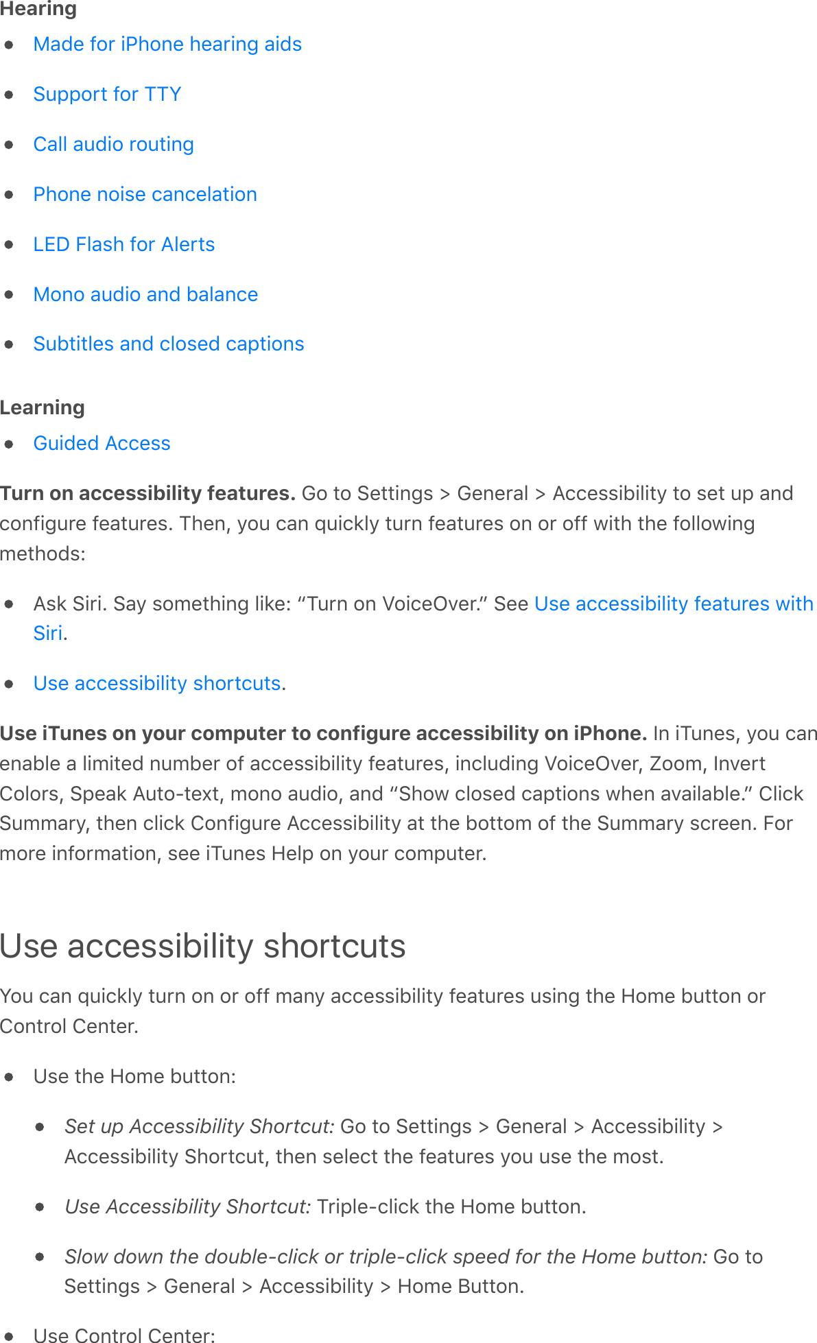 HearingLearningTurn on accessibility features. G&quot;&amp;%&quot;&amp;E.%%(#5)&amp;d&amp;G.#.,-?&amp;d&amp;;99.))(@(?(%/&amp;%&quot;&amp;).%&amp;06&amp;-#&lt;9&quot;#8(50,.&amp;8.-%0,.)A&amp;21.#L&amp;/&quot;0&amp;9-#&amp;c0(93?/&amp;%0,#&amp;8.-%0,.)&amp;&quot;#&amp;&quot;,&amp;&quot;88&amp;H(%1&amp;%1.&amp;8&quot;??&quot;H(#5&apos;.%1&quot;&lt;)M;)3&amp;E(,(A&amp;E-/&amp;)&quot;&apos;.%1(#5&amp;?(3.M&amp;a20,#&amp;&quot;#&amp;S&quot;(9.I:.,Ab&amp;E..&amp;AAUse iTunes on your computer to configure accessibility on iPhone. Q#&amp;(20#.)L&amp;/&quot;0&amp;9-#.#-@?.&amp;-&amp;?(&apos;(%.&lt;&amp;#0&apos;@.,&amp;&quot;8&amp;-99.))(@(?(%/&amp;8.-%0,.)L&amp;(#9?0&lt;(#5&amp;S&quot;(9.I:.,L&amp;r&quot;&quot;&apos;L&amp;Q#:.,%O&quot;?&quot;,)L&amp;E6.-3&amp;;0%&quot;T%.`%L&amp;&apos;&quot;#&quot;&amp;-0&lt;(&quot;L&amp;-#&lt;&amp;aE1&quot;H&amp;9?&quot;).&lt;&amp;9-6%(&quot;#)&amp;H1.#&amp;-:-(?-@?.Ab&amp;O?(93E0&apos;&apos;-,/L&amp;%1.#&amp;9?(93&amp;O&quot;#8(50,.&amp;;99.))(@(?(%/&amp;-%&amp;%1.&amp;@&quot;%%&quot;&apos;&amp;&quot;8&amp;%1.&amp;E0&apos;&apos;-,/&amp;)9,..#A&amp;+&quot;,&apos;&quot;,.&amp;(#8&quot;,&apos;-%(&quot;#L&amp;)..&amp;(20#.)&amp;P.?6&amp;&quot;#&amp;/&quot;0,&amp;9&quot;&apos;60%.,AUse accessibility shortcutsN&quot;0&amp;9-#&amp;c0(93?/&amp;%0,#&amp;&quot;#&amp;&quot;,&amp;&quot;88&amp;&apos;-#/&amp;-99.))(@(?(%/&amp;8.-%0,.)&amp;0)(#5&amp;%1.&amp;P&quot;&apos;.&amp;@0%%&quot;#&amp;&quot;,O&quot;#%,&quot;?&amp;O.#%.,A\).&amp;%1.&amp;P&quot;&apos;.&amp;@0%%&quot;#MSet up Accessibility Shortcut:&amp;G&quot;&amp;%&quot;&amp;E.%%(#5)&amp;d&amp;G.#.,-?&amp;d&amp;;99.))(@(?(%/&amp;d;99.))(@(?(%/&amp;E1&quot;,%90%L&amp;%1.#&amp;).?.9%&amp;%1.&amp;8.-%0,.)&amp;/&quot;0&amp;0).&amp;%1.&amp;&apos;&quot;)%AUse Accessibility Shortcut:&amp;2,(6?.T9?(93&amp;%1.&amp;P&quot;&apos;.&amp;@0%%&quot;#ASlow down the double-click or triple-click speed for the Home button:&amp;G&quot;&amp;%&quot;E.%%(#5)&amp;d&amp;G.#.,-?&amp;d&amp;;99.))(@(?(%/&amp;d&amp;P&quot;&apos;.&amp;K0%%&quot;#A\).&amp;O&quot;#%,&quot;?&amp;O.#%.,MB-&lt;.&amp;8&quot;,&amp;(71&quot;#.&amp;1.-,(#5&amp;-(&lt;)E066&quot;,%&amp;8&quot;,&amp;22NO-??&amp;-0&lt;(&quot;&amp;,&quot;0%(#571&quot;#.&amp;#&quot;().&amp;9-#9.?-%(&quot;#=V!&amp;+?-)1&amp;8&quot;,&amp;;?.,%)B&quot;#&quot;&amp;-0&lt;(&quot;&amp;-#&lt;&amp;@-?-#9.E0@%(%?.)&amp;-#&lt;&amp;9?&quot;).&lt;&amp;9-6%(&quot;#)G0(&lt;.&lt;&amp;;99.))\).&amp;-99.))(@(?(%/&amp;8.-%0,.)&amp;H(%1E(,(\).&amp;-99.))(@(?(%/&amp;)1&quot;,%90%)