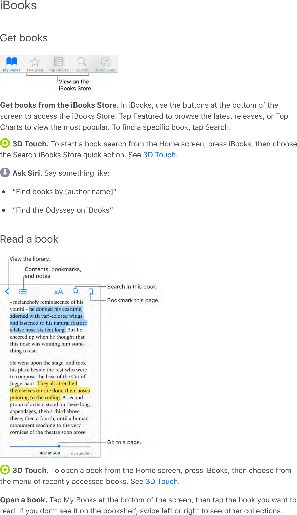 iBooksGet booksGet books from the iBooks Store. )%&apos;!P$$2,Q&apos;6,&amp;&apos;*#&amp;&apos;F6**$%,&apos;-*&apos;*#&amp;&apos;F$**$9&apos;$7&apos;*#&amp;,/0&amp;&amp;%&apos;*$&apos;-//&amp;,,&apos;*#&amp;&apos;!P$$2,&apos;:*$0&amp;G&apos;?-;&apos;5&amp;-*60&amp;C&apos;*$&apos;F0$3,&amp;&apos;*#&amp;&apos;.-*&amp;,*&apos;0&amp;.&amp;-,&amp;,Q&apos;$0&apos;?$;T#-0*,&apos;*$&apos;A!&amp;3&apos;*#&amp;&apos;9$,*&apos;;$;6.-0G&apos;?$&apos;7!%C&apos;-&apos;,;&amp;/!7!/&apos;F$$2Q&apos;*-;&apos;:&amp;-0/#G3D Touch. ?$&apos;,*-0*&apos;-&apos;F$$2&apos;,&amp;-0/#&apos;70$9&apos;*#&amp;&apos;`$9&amp;&apos;,/0&amp;&amp;%Q&apos;;0&amp;,,&apos;!P$$2,Q&apos;*#&amp;%&apos;/#$$,&amp;*#&amp;&apos;:&amp;-0/#&apos;!P$$2,&apos;:*$0&amp;&apos;d6!/2&apos;-/*!$%G&apos;:&amp;&amp;&apos; GAsk Siri. :-&gt;&apos;,$9&amp;*#!%4&apos;.!2&amp;Rb5!%C&apos;F$$2,&apos;F&gt;&apos;m-6*#$0&apos;%-9&amp;ncb5!%C&apos;*#&amp;&apos;NC&gt;,,&amp;&gt;&apos;$%&apos;!P$$2,cRead a book3D Touch. ?$&apos;$;&amp;%&apos;-&apos;F$$2&apos;70$9&apos;*#&amp;&apos;`$9&amp;&apos;,/0&amp;&amp;%Q&apos;;0&amp;,,&apos;!P$$2,Q&apos;*#&amp;%&apos;/#$$,&amp;&apos;70$9*#&amp;&apos;9&amp;%6&apos;$7&apos;0&amp;/&amp;%*.&gt;&apos;-//&amp;,,&amp;C&apos;F$$2,G&apos;:&amp;&amp;&apos; GOpen a book. ?-;&apos;H&gt;&apos;P$$2,&apos;-*&apos;*#&amp;&apos;F$**$9&apos;$7&apos;*#&amp;&apos;,/0&amp;&amp;%Q&apos;*#&amp;%&apos;*-;&apos;*#&amp;&apos;F$$2&apos;&gt;$6&apos;3-%*&apos;*$0&amp;-CG&apos;)7&apos;&gt;$6&apos;C$%+*&apos;,&amp;&amp;&apos;!*&apos;$%&apos;*#&amp;&apos;F$$2,#&amp;.7Q&apos;,3!;&amp;&apos;.&amp;7*&apos;$0&apos;0!4#*&apos;*$&apos;,&amp;&amp;&apos;$*#&amp;0&apos;/$..&amp;/*!$%,Gf&lt;&apos;?$6/#f&lt;&apos;?$6/#