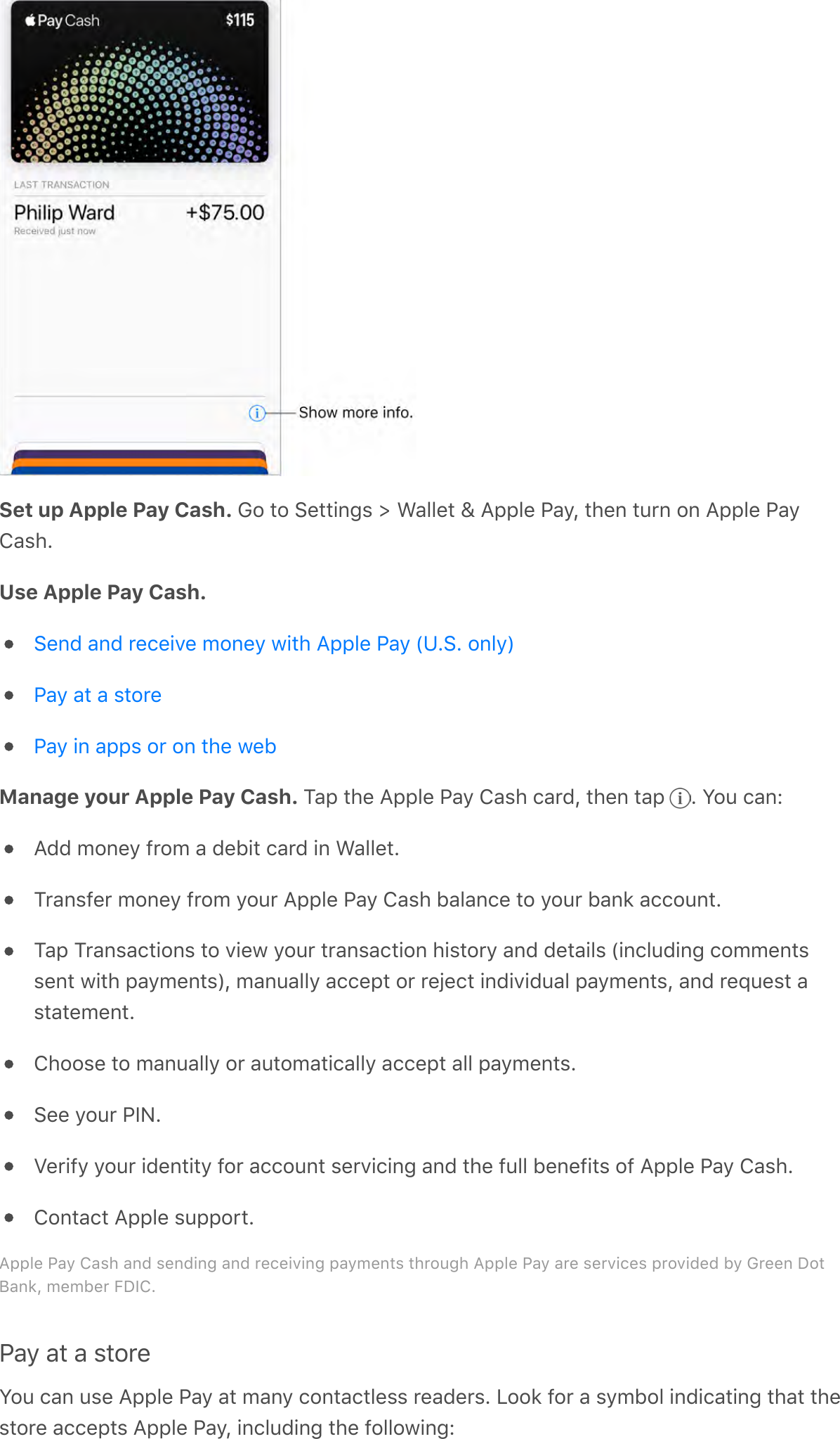 Set up Apple Pay Cash. M$&apos;*$&apos;:&amp;**!%4,&apos;e&apos;L-..&amp;*&apos;j&apos;B;;.&amp;&apos;&quot;-&gt;Q&apos;*#&amp;%&apos;*60%&apos;$%&apos;B;;.&amp;&apos;&quot;-&gt;T-,#GUse Apple Pay Cash. &apos;Manage your Apple Pay Cash. ?-;&apos;*#&amp;&apos;B;;.&amp;&apos;&quot;-&gt;&apos;T-,#&apos;/-0CQ&apos;*#&amp;%&apos;*-;&apos; G&apos;S$6&apos;/-%RBCC&apos;9$%&amp;&gt;&apos;70$9&apos;-&apos;C&amp;F!*&apos;/-0C&apos;!%&apos;L-..&amp;*G?0-%,7&amp;0&apos;9$%&amp;&gt;&apos;70$9&apos;&gt;$60&apos;B;;.&amp;&apos;&quot;-&gt;&apos;T-,#&apos;F-.-%/&amp;&apos;*$&apos;&gt;$60&apos;F-%2&apos;-//$6%*G?-;&apos;?0-%,-/*!$%,&apos;*$&apos;A!&amp;3&apos;&gt;$60&apos;*0-%,-/*!$%&apos;#!,*$0&gt;&apos;-%C&apos;C&amp;*-!.,&apos;\!%/.6C!%4&apos;/$99&amp;%*,,&amp;%*&apos;3!*#&apos;;-&gt;9&amp;%*,]Q&apos;9-%6-..&gt;&apos;-//&amp;;*&apos;$0&apos;0&amp;_&amp;/*&apos;!%C!A!C6-.&apos;;-&gt;9&amp;%*,Q&apos;-%C&apos;0&amp;d6&amp;,*&apos;-,*-*&amp;9&amp;%*GT#$$,&amp;&apos;*$&apos;9-%6-..&gt;&apos;$0&apos;-6*$9-*!/-..&gt;&apos;-//&amp;;*&apos;-..&apos;;-&gt;9&amp;%*,G:&amp;&amp;&apos;&gt;$60&apos;&quot;)EGZ&amp;0!7&gt;&apos;&gt;$60&apos;!C&amp;%*!*&gt;&apos;7$0&apos;-//$6%*&apos;,&amp;0A!/!%4&apos;-%C&apos;*#&amp;&apos;76..&apos;F&amp;%&amp;7!*,&apos;$7&apos;B;;.&amp;&apos;&quot;-&gt;&apos;T-,#GT$%*-/*&apos;B;;.&amp;&apos;,6;;$0*GB;;.&amp;&apos;&quot;-&gt;&apos;T-,#&apos;-%C&apos;,&amp;%C!%4&apos;-%C&apos;0&amp;/&amp;!A!%4&apos;;-&gt;9&amp;%*,&apos;*#0$64#&apos;B;;.&amp;&apos;&quot;-&gt;&apos;-0&amp;&apos;,&amp;0A!/&amp;,&apos;;0$A!C&amp;C&apos;F&gt;&apos;M0&amp;&amp;%&apos;&lt;$*P-%2Q&apos;9&amp;9F&amp;0&apos;5&lt;)TG&quot;-&gt;&apos;-*&apos;-&apos;,*$0&amp;S$6&apos;/-%&apos;6,&amp;&apos;B;;.&amp;&apos;&quot;-&gt;&apos;-*&apos;9-%&gt;&apos;/$%*-/*.&amp;,,&apos;0&amp;-C&amp;0,G&apos;D$$2&apos;7$0&apos;-&apos;,&gt;9F$.&apos;!%C!/-*!%4&apos;*#-*&apos;*#&amp;,*$0&amp;&apos;-//&amp;;*,&apos;B;;.&amp;&apos;&quot;-&gt;Q&apos;!%/.6C!%4&apos;*#&amp;&apos;7$..$3!%4R:&amp;%C&apos;-%C&apos;0&amp;/&amp;!A&amp;&apos;9$%&amp;&gt;&apos;3!*#&apos;B;;.&amp;&apos;&quot;-&gt;&apos;\1G:G&apos;$%.&gt;]&quot;-&gt;&apos;-*&apos;-&apos;,*$0&amp;&quot;-&gt;&apos;!%&apos;-;;,&apos;$0&apos;$%&apos;*#&amp;&apos;3&amp;F