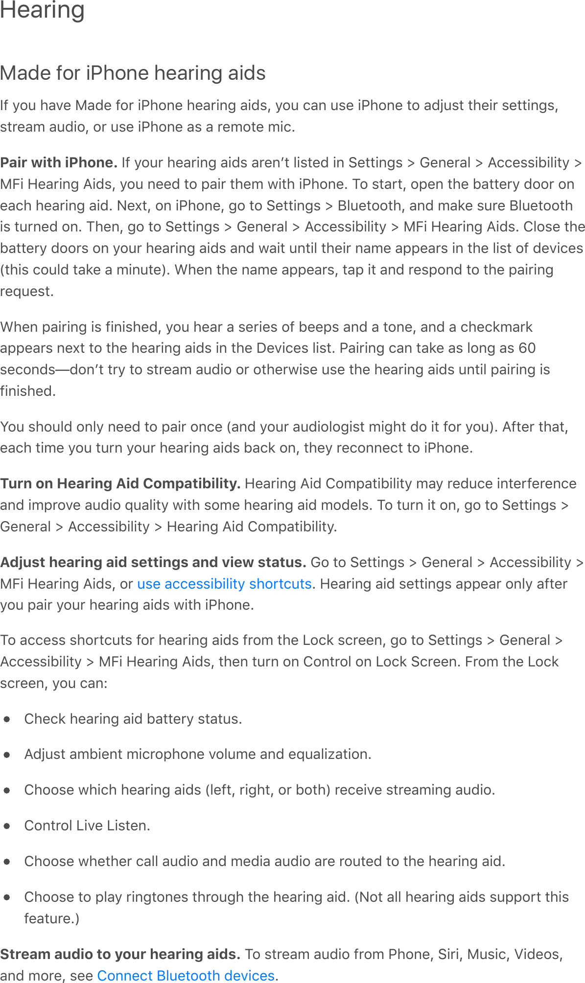 HearingMade for iPhone hearing aids)7&apos;&gt;$6&apos;#-A&amp;&apos;H-C&amp;&apos;7$0&apos;!&quot;#$%&amp;&apos;#&amp;-0!%4&apos;-!C,Q&apos;&gt;$6&apos;/-%&apos;6,&amp;&apos;!&quot;#$%&amp;&apos;*$&apos;-C_6,*&apos;*#&amp;!0&apos;,&amp;**!%4,Q,*0&amp;-9&apos;-6C!$Q&apos;$0&apos;6,&amp;&apos;!&quot;#$%&amp;&apos;-,&apos;-&apos;0&amp;9$*&amp;&apos;9!/GPair with iPhone. )7&apos;&gt;$60&apos;#&amp;-0!%4&apos;-!C,&apos;-0&amp;%+*&apos;.!,*&amp;C&apos;!%&apos;:&amp;**!%4,&apos;e&apos;M&amp;%&amp;0-.&apos;e&apos;B//&amp;,,!F!.!*&gt;&apos;eH5!&apos;`&amp;-0!%4&apos;B!C,Q&apos;&gt;$6&apos;%&amp;&amp;C&apos;*$&apos;;-!0&apos;*#&amp;9&apos;3!*#&apos;!&quot;#$%&amp;G&apos;?$&apos;,*-0*Q&apos;$;&amp;%&apos;*#&amp;&apos;F-**&amp;0&gt;&apos;C$$0&apos;$%&amp;-/#&apos;#&amp;-0!%4&apos;-!CG&apos;E&amp;^*Q&apos;$%&apos;!&quot;#$%&amp;Q&apos;4$&apos;*$&apos;:&amp;**!%4,&apos;e&apos;P.6&amp;*$$*#Q&apos;-%C&apos;9-2&amp;&apos;,60&amp;&apos;P.6&amp;*$$*#!,&apos;*60%&amp;C&apos;$%G&apos;?#&amp;%Q&apos;4$&apos;*$&apos;:&amp;**!%4,&apos;e&apos;M&amp;%&amp;0-.&apos;e&apos;B//&amp;,,!F!.!*&gt;&apos;e&apos;H5!&apos;`&amp;-0!%4&apos;B!C,G&apos;T.$,&amp;&apos;*#&amp;F-**&amp;0&gt;&apos;C$$0,&apos;$%&apos;&gt;$60&apos;#&amp;-0!%4&apos;-!C,&apos;-%C&apos;3-!*&apos;6%*!.&apos;*#&amp;!0&apos;%-9&amp;&apos;-;;&amp;-0,&apos;!%&apos;*#&amp;&apos;.!,*&apos;$7&apos;C&amp;A!/&amp;,\*#!,&apos;/$6.C&apos;*-2&amp;&apos;-&apos;9!%6*&amp;]G&apos;L#&amp;%&apos;*#&amp;&apos;%-9&amp;&apos;-;;&amp;-0,Q&apos;*-;&apos;!*&apos;-%C&apos;0&amp;,;$%C&apos;*$&apos;*#&amp;&apos;;-!0!%40&amp;d6&amp;,*GL#&amp;%&apos;;-!0!%4&apos;!,&apos;7!%!,#&amp;CQ&apos;&gt;$6&apos;#&amp;-0&apos;-&apos;,&amp;0!&amp;,&apos;$7&apos;F&amp;&amp;;,&apos;-%C&apos;-&apos;*$%&amp;Q&apos;-%C&apos;-&apos;/#&amp;/29-02-;;&amp;-0,&apos;%&amp;^*&apos;*$&apos;*#&amp;&apos;#&amp;-0!%4&apos;-!C,&apos;!%&apos;*#&amp;&apos;&lt;&amp;A!/&amp;,&apos;.!,*G&apos;&quot;-!0!%4&apos;/-%&apos;*-2&amp;&apos;-,&apos;.$%4&apos;-,&apos;Wo,&amp;/$%C,gC$%+*&apos;*0&gt;&apos;*$&apos;,*0&amp;-9&apos;-6C!$&apos;$0&apos;$*#&amp;03!,&amp;&apos;6,&amp;&apos;*#&amp;&apos;#&amp;-0!%4&apos;-!C,&apos;6%*!.&apos;;-!0!%4&apos;!,7!%!,#&amp;CGS$6&apos;,#$6.C&apos;$%.&gt;&apos;%&amp;&amp;C&apos;*$&apos;;-!0&apos;$%/&amp;&apos;\-%C&apos;&gt;$60&apos;-6C!$.$4!,*&apos;9!4#*&apos;C$&apos;!*&apos;7$0&apos;&gt;$6]G&apos;B7*&amp;0&apos;*#-*Q&amp;-/#&apos;*!9&amp;&apos;&gt;$6&apos;*60%&apos;&gt;$60&apos;#&amp;-0!%4&apos;-!C,&apos;F-/2&apos;$%Q&apos;*#&amp;&gt;&apos;0&amp;/$%%&amp;/*&apos;*$&apos;!&quot;#$%&amp;GTurn on Hearing Aid Compatibility. `&amp;-0!%4&apos;B!C&apos;T$9;-*!F!.!*&gt;&apos;9-&gt;&apos;0&amp;C6/&amp;&apos;!%*&amp;07&amp;0&amp;%/&amp;-%C&apos;!9;0$A&amp;&apos;-6C!$&apos;d6-.!*&gt;&apos;3!*#&apos;,$9&amp;&apos;#&amp;-0!%4&apos;-!C&apos;9$C&amp;.,G&apos;?$&apos;*60%&apos;!*&apos;$%Q&apos;4$&apos;*$&apos;:&amp;**!%4,&apos;eM&amp;%&amp;0-.&apos;e&apos;B//&amp;,,!F!.!*&gt;&apos;e&apos;`&amp;-0!%4&apos;B!C&apos;T$9;-*!F!.!*&gt;GAdjust hearing aid settings and view status. M$&apos;*$&apos;:&amp;**!%4,&apos;e&apos;M&amp;%&amp;0-.&apos;e&apos;B//&amp;,,!F!.!*&gt;&apos;eH5!&apos;`&amp;-0!%4&apos;B!C,Q&apos;$0&apos; G&apos;`&amp;-0!%4&apos;-!C&apos;,&amp;**!%4,&apos;-;;&amp;-0&apos;$%.&gt;&apos;-7*&amp;0&gt;$6&apos;;-!0&apos;&gt;$60&apos;#&amp;-0!%4&apos;-!C,&apos;3!*#&apos;!&quot;#$%&amp;G?$&apos;-//&amp;,,&apos;,#$0*/6*,&apos;7$0&apos;#&amp;-0!%4&apos;-!C,&apos;70$9&apos;*#&amp;&apos;D$/2&apos;,/0&amp;&amp;%Q&apos;4$&apos;*$&apos;:&amp;**!%4,&apos;e&apos;M&amp;%&amp;0-.&apos;eB//&amp;,,!F!.!*&gt;&apos;e&apos;H5!&apos;`&amp;-0!%4&apos;B!C,Q&apos;*#&amp;%&apos;*60%&apos;$%&apos;T$%*0$.&apos;$%&apos;D$/2&apos;:/0&amp;&amp;%G&apos;50$9&apos;*#&amp;&apos;D$/2,/0&amp;&amp;%Q&apos;&gt;$6&apos;/-%RT#&amp;/2&apos;#&amp;-0!%4&apos;-!C&apos;F-**&amp;0&gt;&apos;,*-*6,GBC_6,*&apos;-9F!&amp;%*&apos;9!/0$;#$%&amp;&apos;A$.69&amp;&apos;-%C&apos;&amp;d6-.!@-*!$%GT#$$,&amp;&apos;3#!/#&apos;#&amp;-0!%4&apos;-!C,&apos;\.&amp;7*Q&apos;0!4#*Q&apos;$0&apos;F$*#]&apos;0&amp;/&amp;!A&amp;&apos;,*0&amp;-9!%4&apos;-6C!$GT$%*0$.&apos;D!A&amp;&apos;D!,*&amp;%GT#$$,&amp;&apos;3#&amp;*#&amp;0&apos;/-..&apos;-6C!$&apos;-%C&apos;9&amp;C!-&apos;-6C!$&apos;-0&amp;&apos;0$6*&amp;C&apos;*$&apos;*#&amp;&apos;#&amp;-0!%4&apos;-!CGT#$$,&amp;&apos;*$&apos;;.-&gt;&apos;0!%4*$%&amp;,&apos;*#0$64#&apos;*#&amp;&apos;#&amp;-0!%4&apos;-!CG&apos;\E$*&apos;-..&apos;#&amp;-0!%4&apos;-!C,&apos;,6;;$0*&apos;*#!,7&amp;-*60&amp;G]Stream audio to your hearing aids. ?$&apos;,*0&amp;-9&apos;-6C!$&apos;70$9&apos;&quot;#$%&amp;Q&apos;:!0!Q&apos;H6,!/Q&apos;Z!C&amp;$,Q-%C&apos;9$0&amp;Q&apos;,&amp;&amp;&apos; G6,&amp;&apos;-//&amp;,,!F!.!*&gt;&apos;,#$0*/6*,T$%%&amp;/*&apos;P.6&amp;*$$*#&apos;C&amp;A!/&amp;,