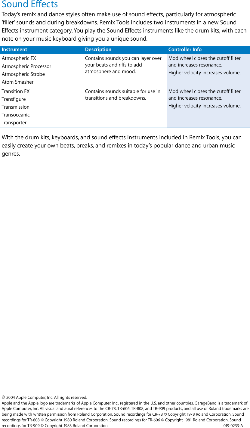 Page 4 of 4 - Apple Jam Pack GarageBand 2 User Manual Garage Band 2: Remix Tools Tips (Manual)