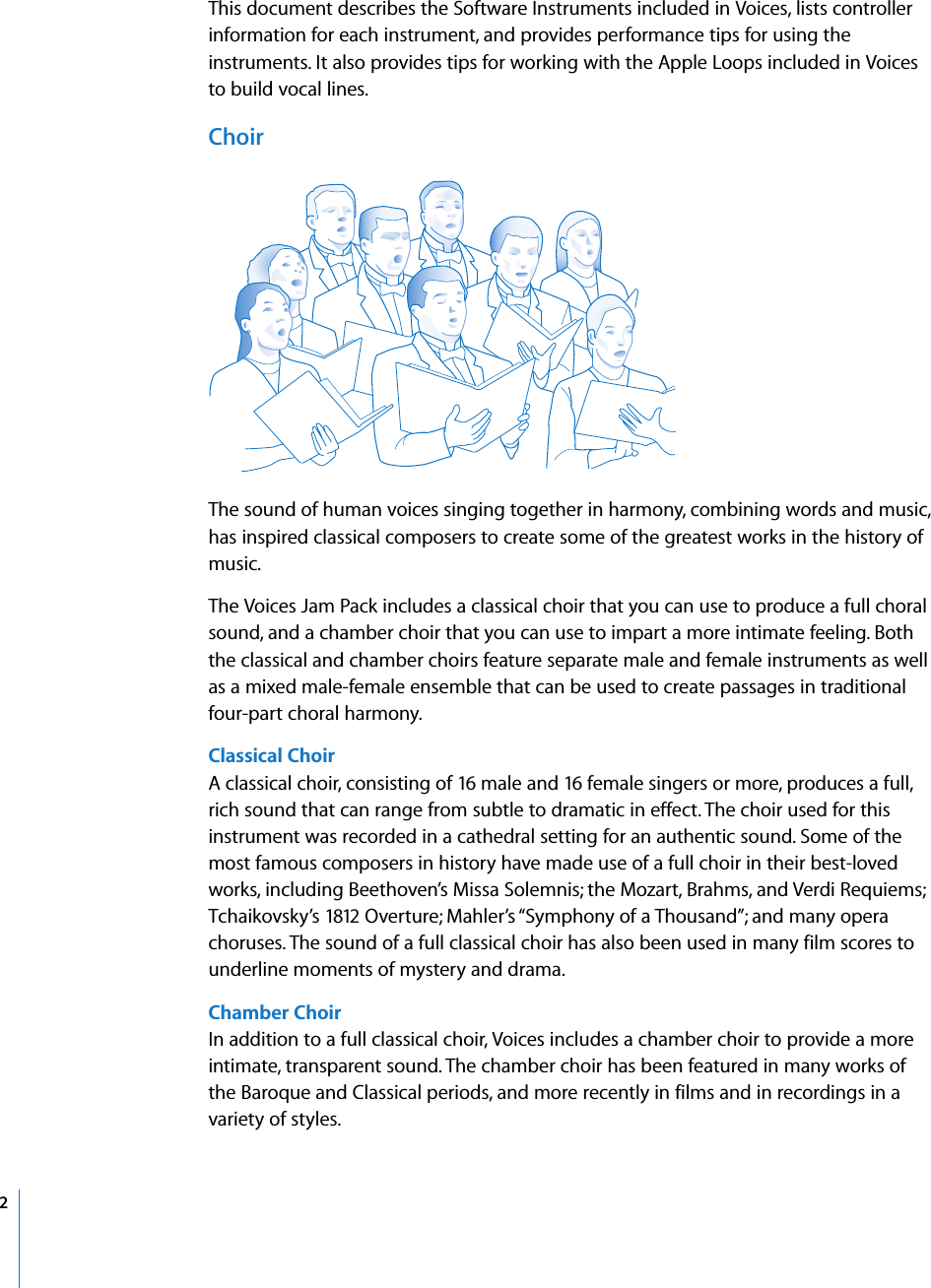 Page 2 of 9 - Apple Jam Pack Using The Instruments And Loops In GarageBand User Manual Garage Band Pack: Voices